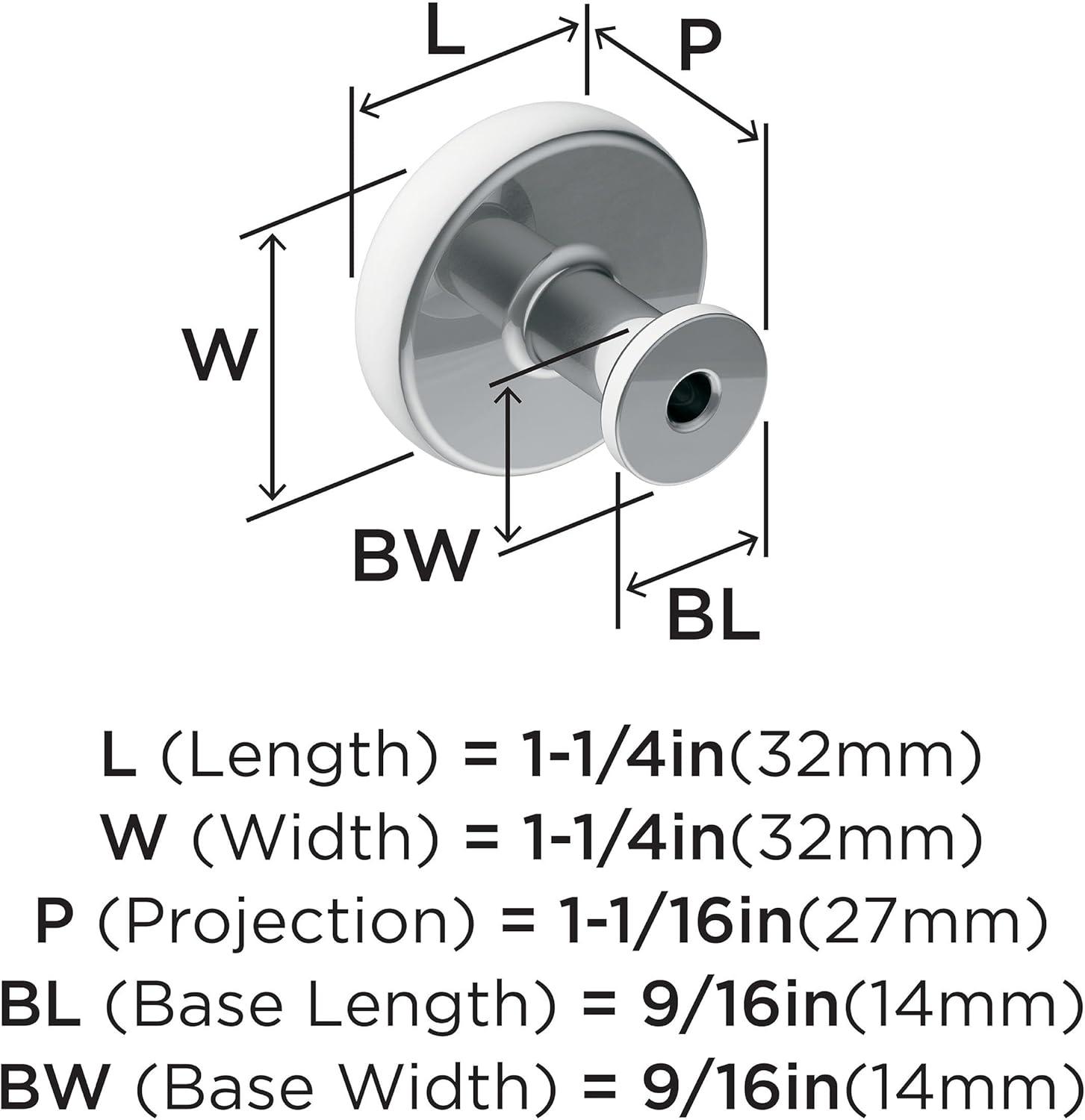 Polished Chrome Round Cabinet Knob with Mounting Hardware