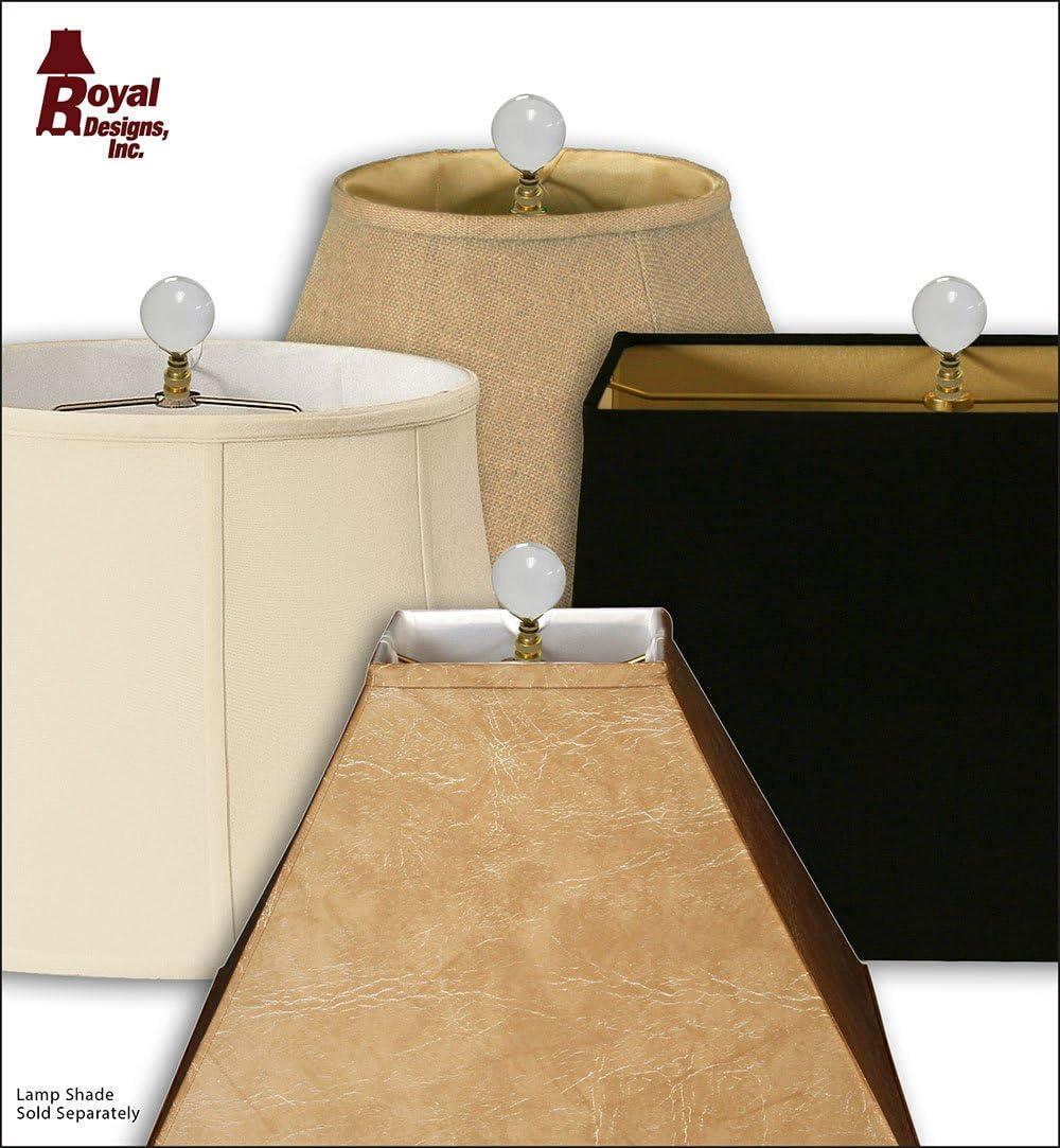 Royal Designs CCF-2016M-PB-2 Medium Clear Ball K9 Crystal Finial For Lamp Shade With Polished Brass Base, Set of 2