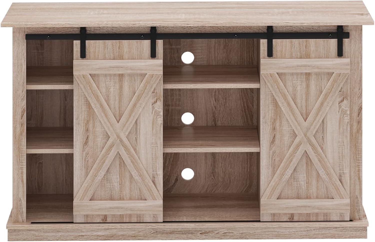 soges Sideboard Buffet Cabinet, Coffee Bar Cabinet with Sliding Barn Doors, Storage Cabinet with Adjustable Shelves for Living Room, Dining Room, Kitchen