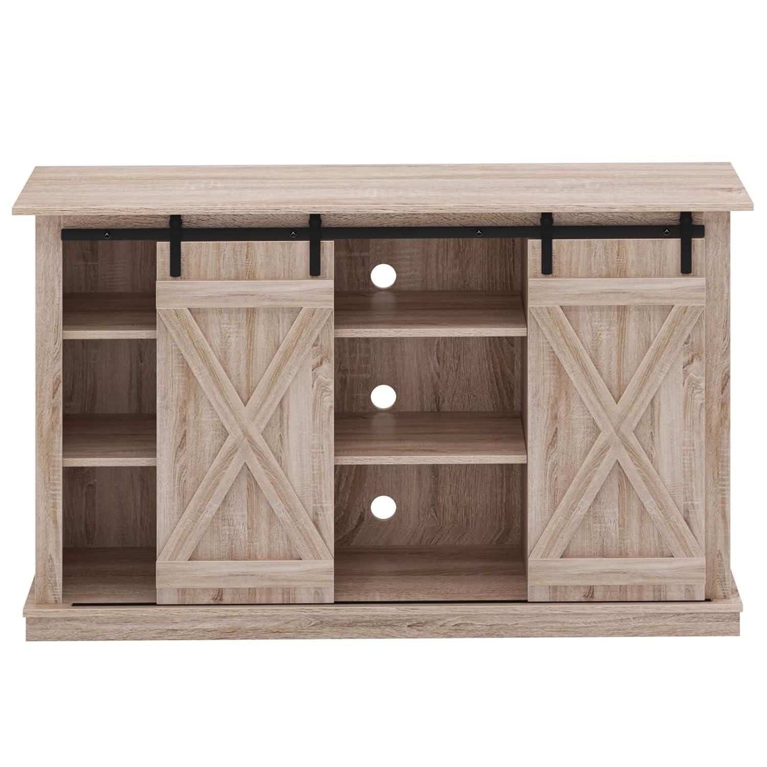 soges Sideboard Buffet Cabinet, Coffee Bar Cabinet with Sliding Barn Doors, Storage Cabinet with Adjustable Shelves for Living Room, Dining Room, Kitchen