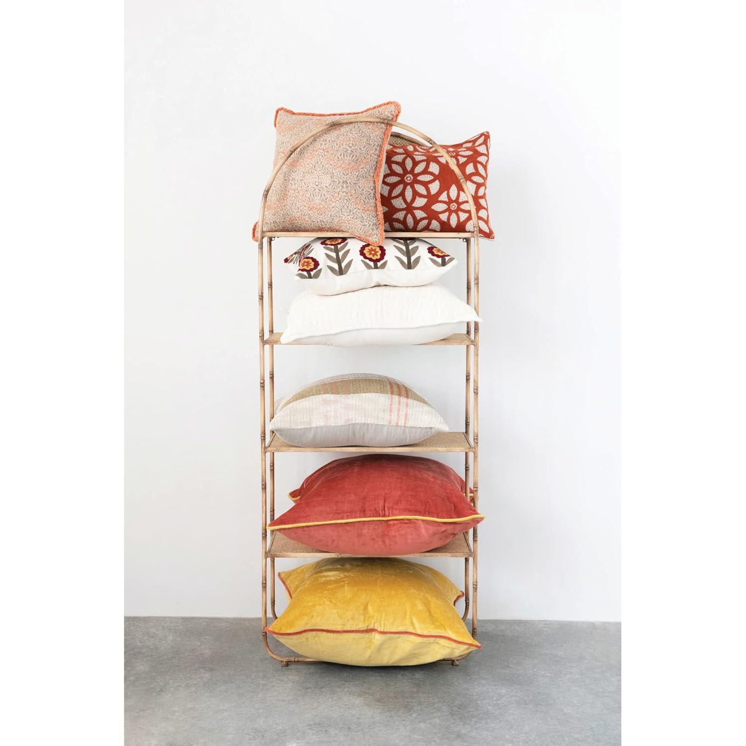 Creative Co-Op Fringed Cotton Reversible Throw Pillow