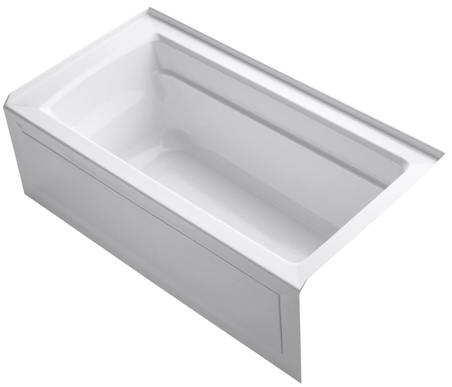 Archer® 60" x 32" Acrylic Alcove Soaking Bathtub with Comfort Depth