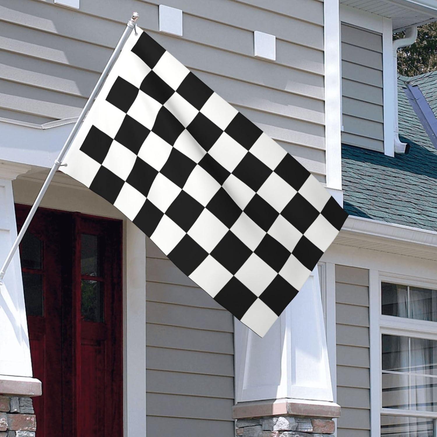 ANLEY 3x5 foot Checkered Flag - Black and White Racing Flags Polyester