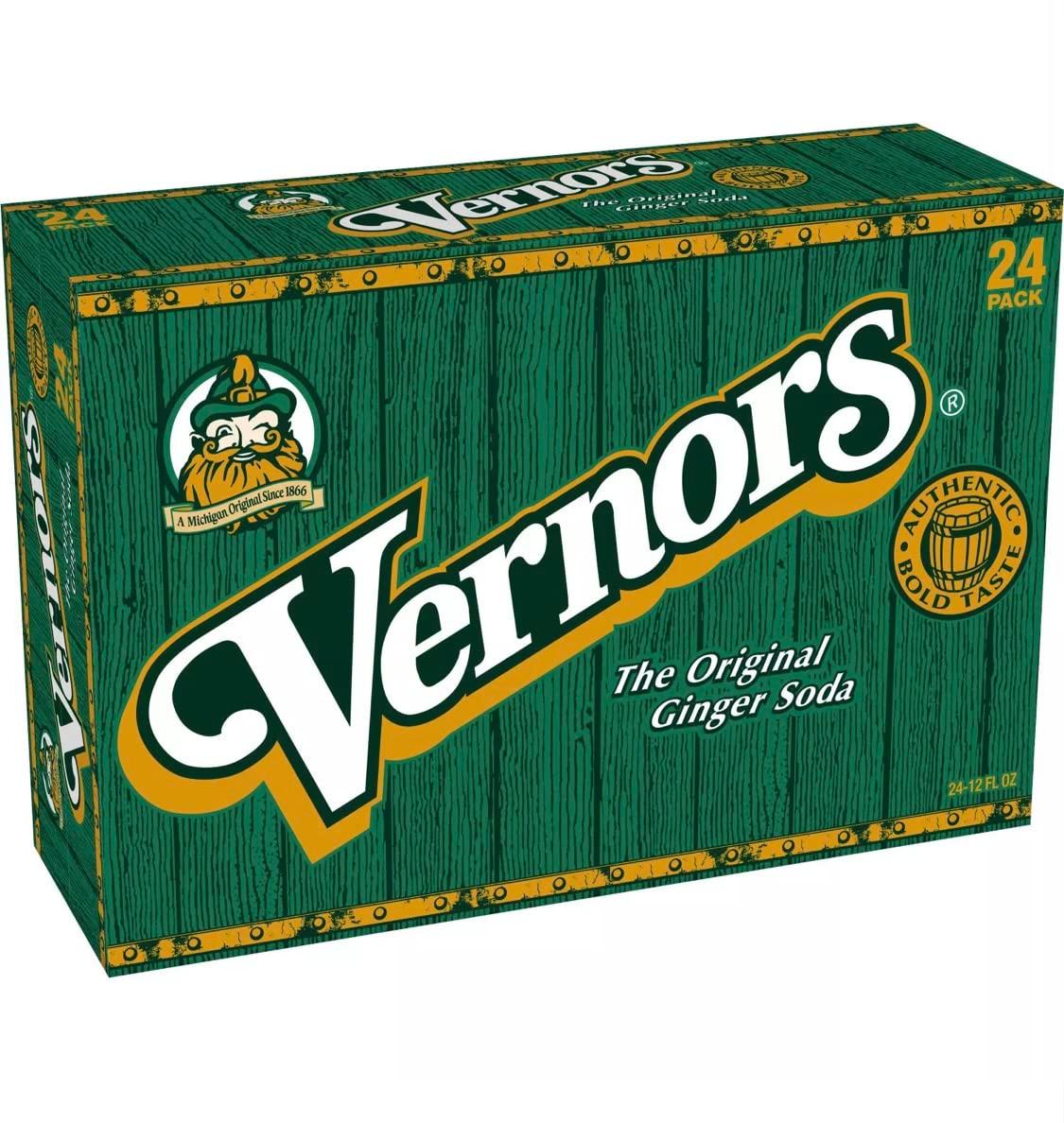 Vernors Ginger Ale Soda - 12 Fl Oz Can (Pack of 24)