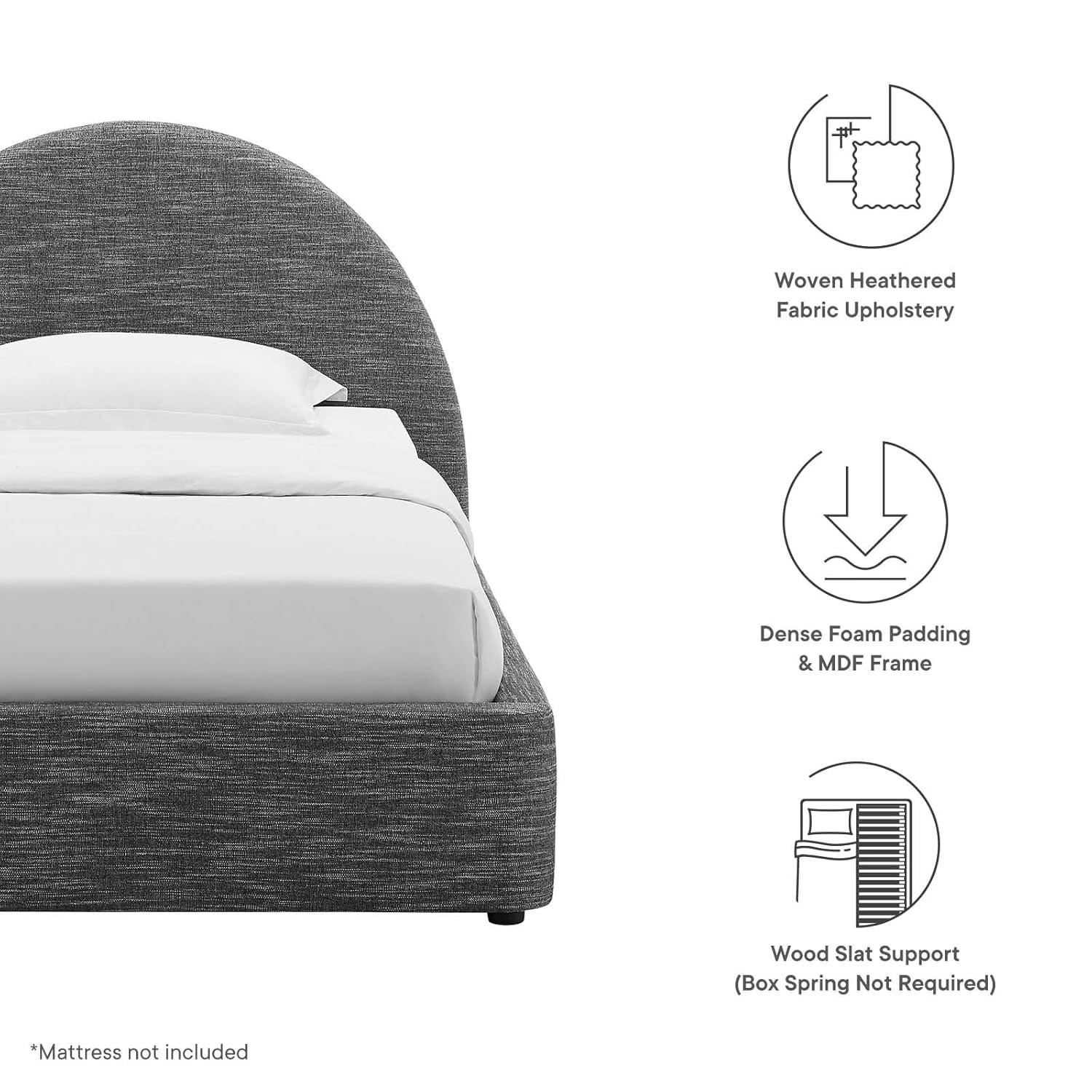 Modway Resort Performance Velvet Arched Round Platform Bed