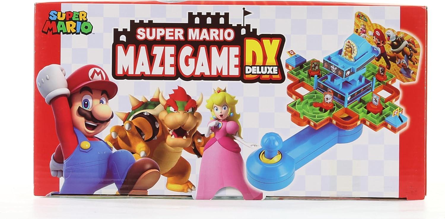 Epoch Games Super Mario Maze Game DX, Tabletop Skill and Action Game with Collectible Super Mario Action Figures