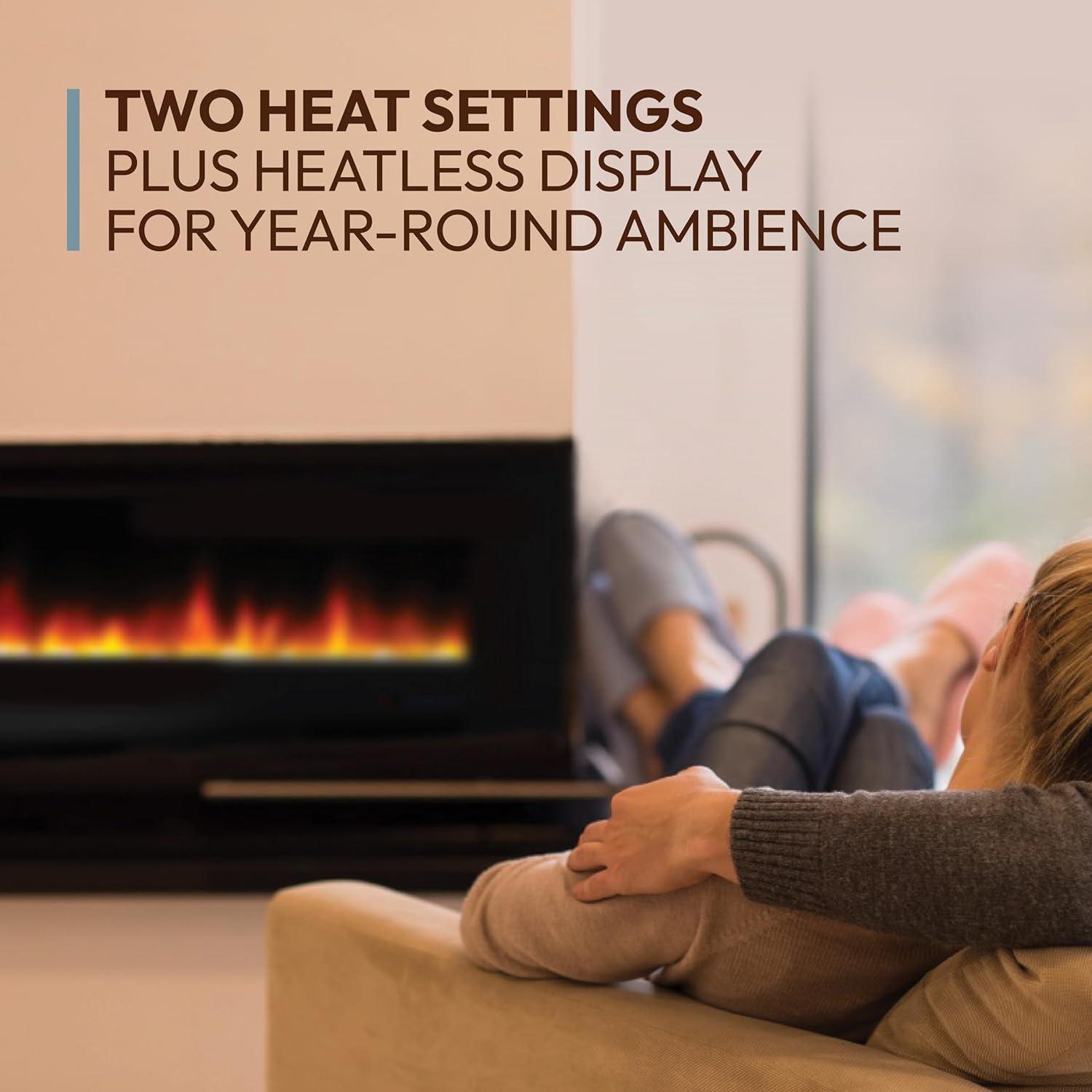 Cambridge Cambridge Wall Mount Electric Fireplace Heater with Remote Control for Indoor Use in Living Room, Bedroom, Home Office