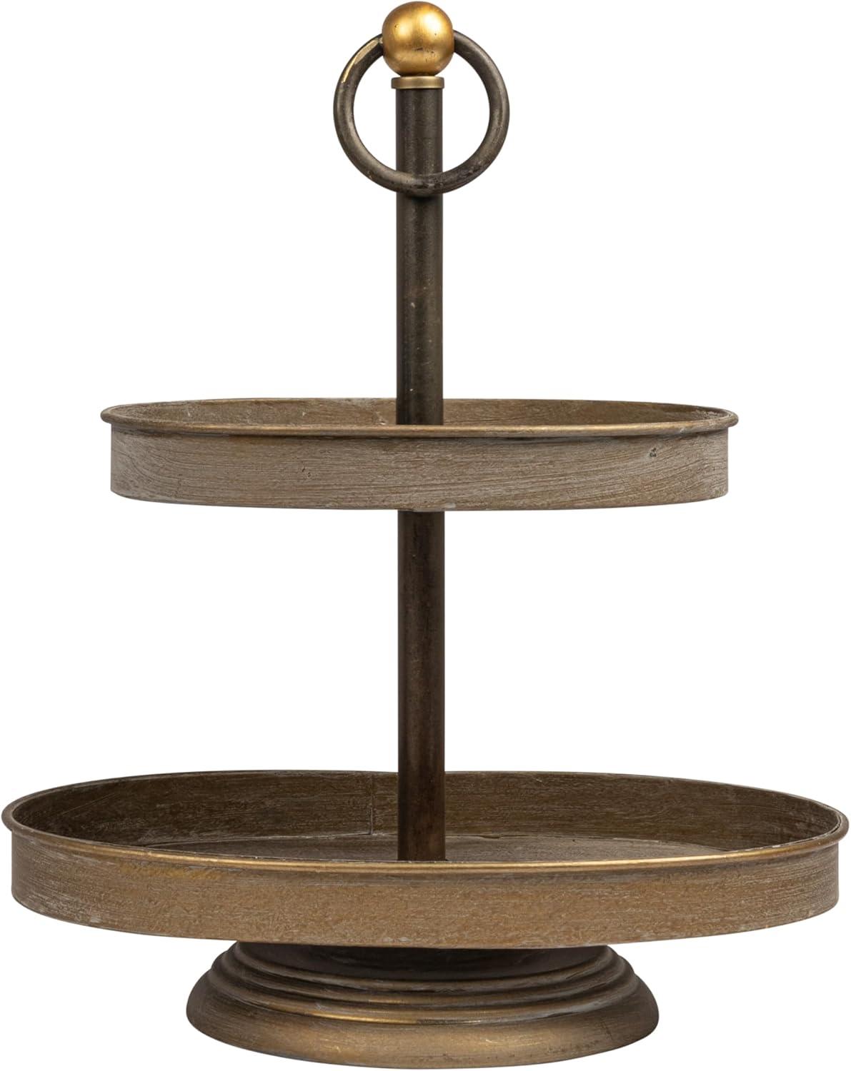 Creative Co-Op Decorative Metal 2-Tier Tray