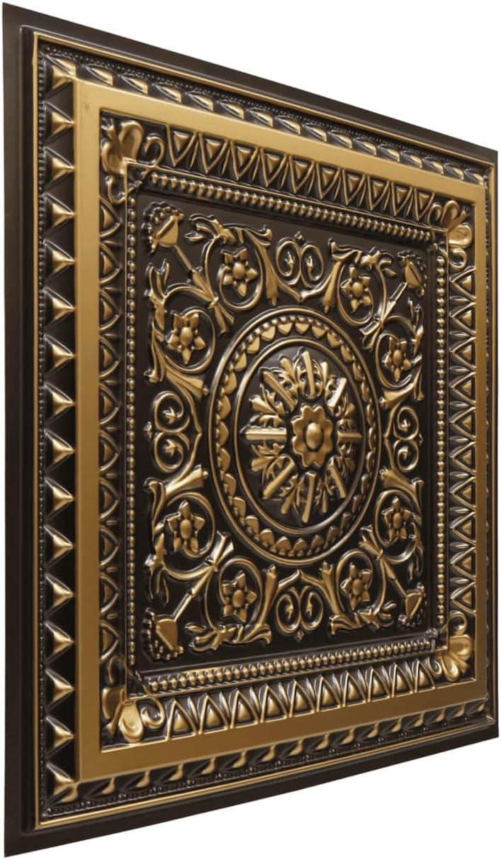 La Scala-Faux Tin ceiling Tile - Antique Gold
