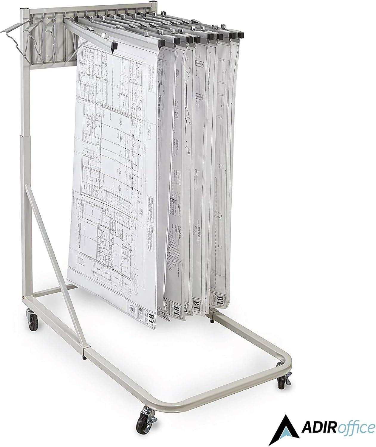 Adjustable Mobile Steel Blueprint and Poster Rack