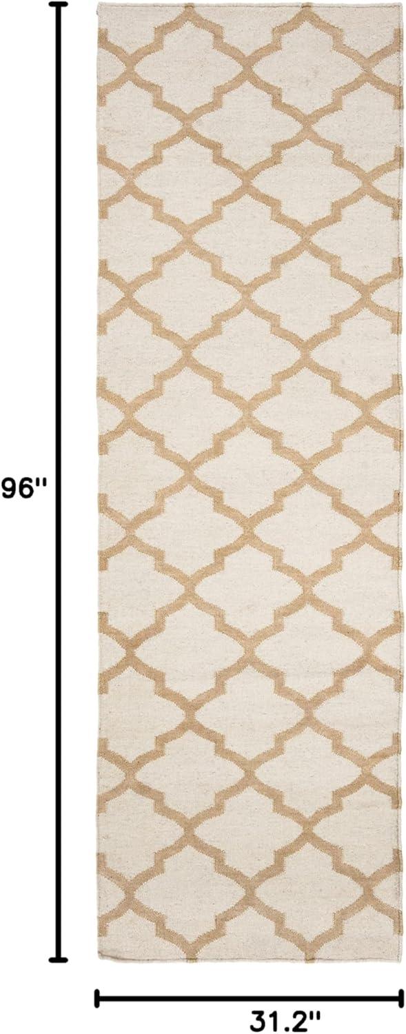 Winston Porter Milltown Hand Woven Flat Weave Wool Geometric Rug