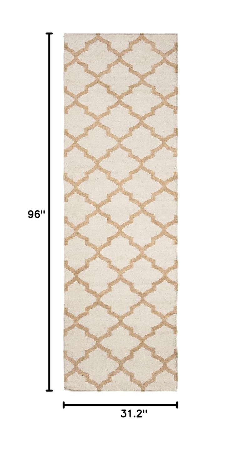 Winston Porter Milltown Hand Woven Flat Weave Wool Geometric Rug