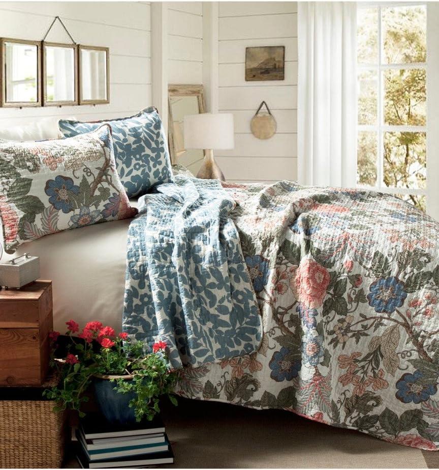 Lush Decor Granborough Cotton Reversible Traditional 3 Piece Quilt Set