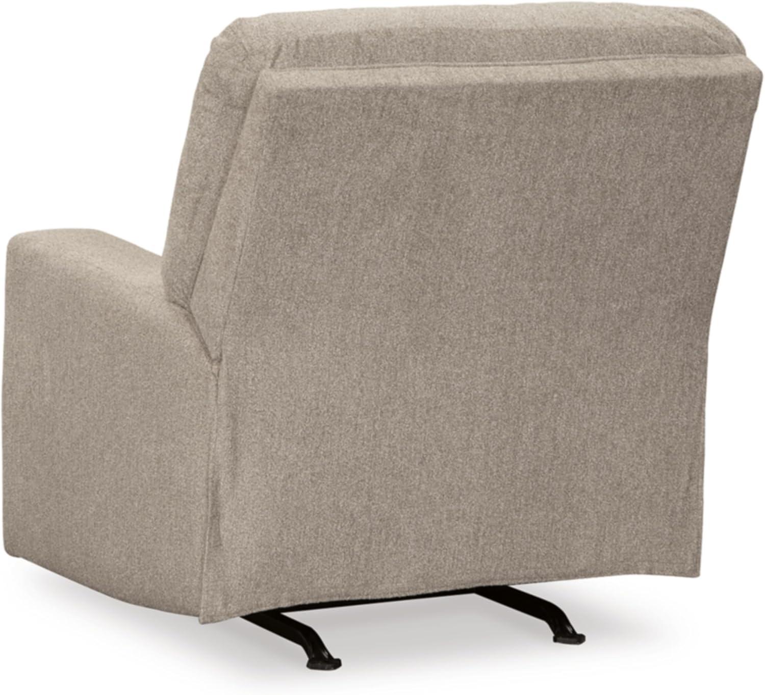 Parchment Beige Contemporary Recliner with Wide Track Arms