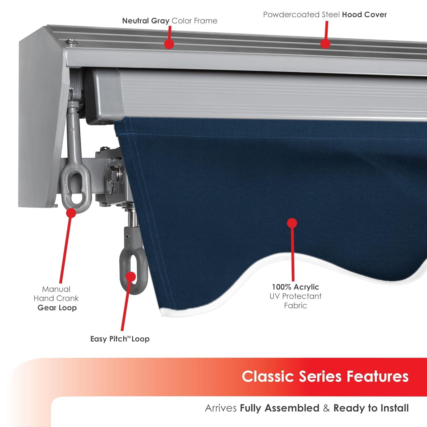 Classic Motorized Retraction Slope Patio Awning