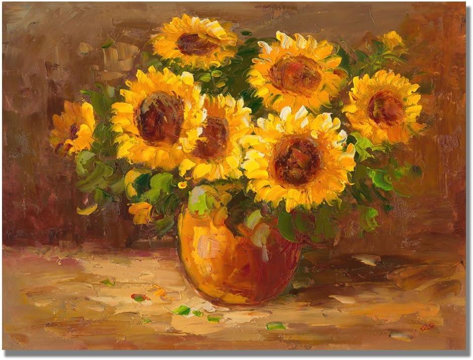 'Sunflowers Still Life' Canvas Art - 24x32