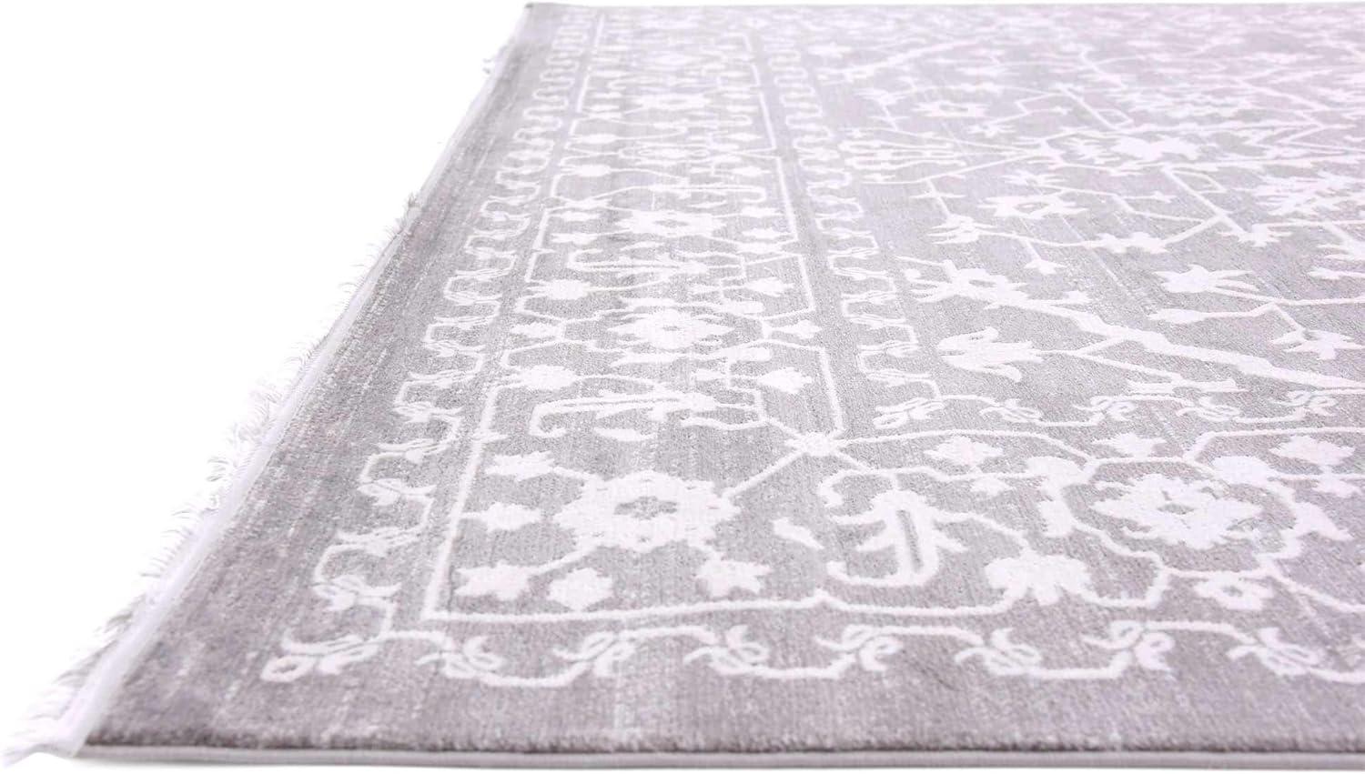 Unique Loom New Classical Collection Area Rug - Olympia (8'  Square Light Gray/Ivory)