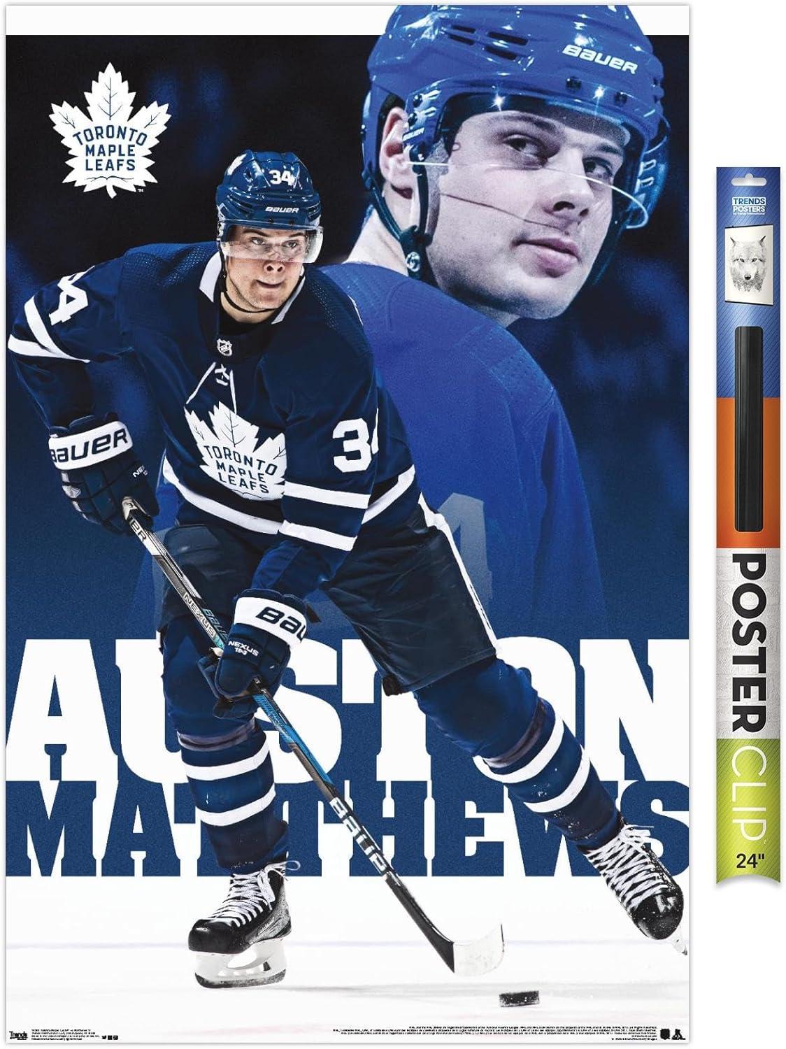 Trends International NHL Toronto Maple Leafs - Auston Matthews 17 Unframed Wall Poster Print Black Clip Bundle 22.375" x 34"