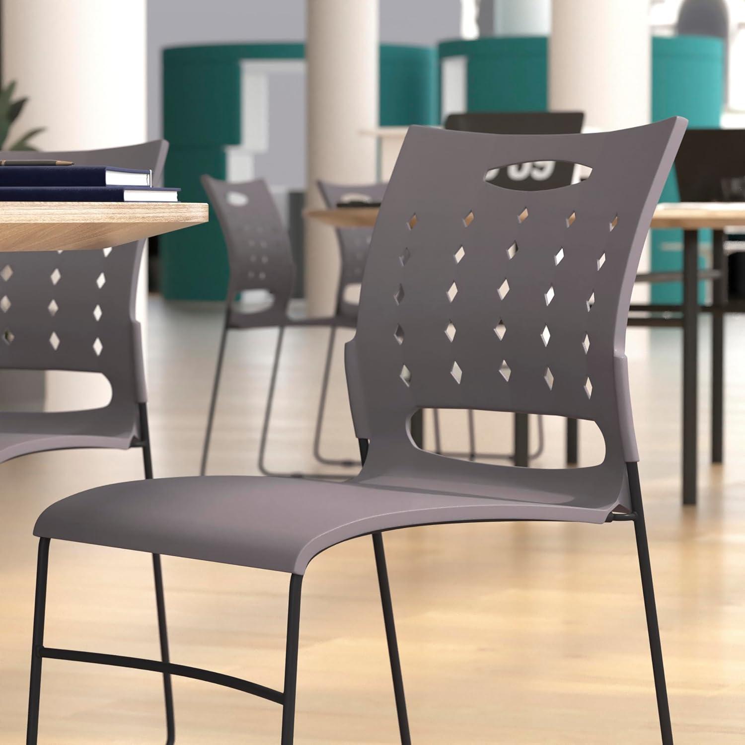 Flash Furniture 881 lb. Capacity Sled Base Stack Chair with Carry Handle and Air-Vent Back