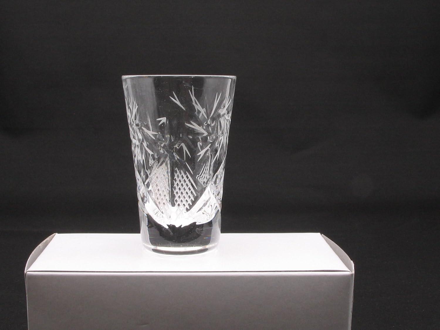 SET of 6 Russian CUT Crystal Shot Glasses 35ml Hand Made