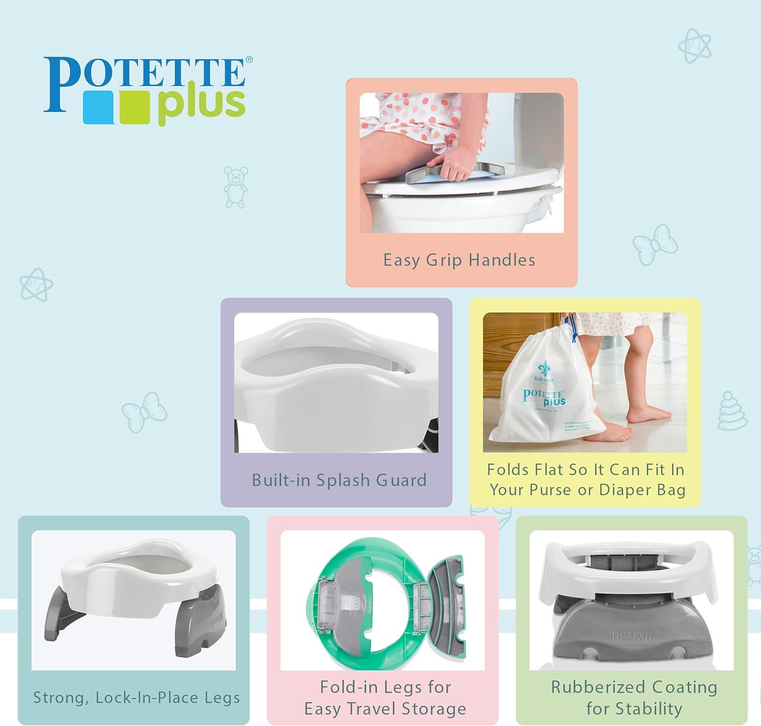 Kalencom Potette Plus 2-in-1 Portable Potty Trainer Seat - Gray