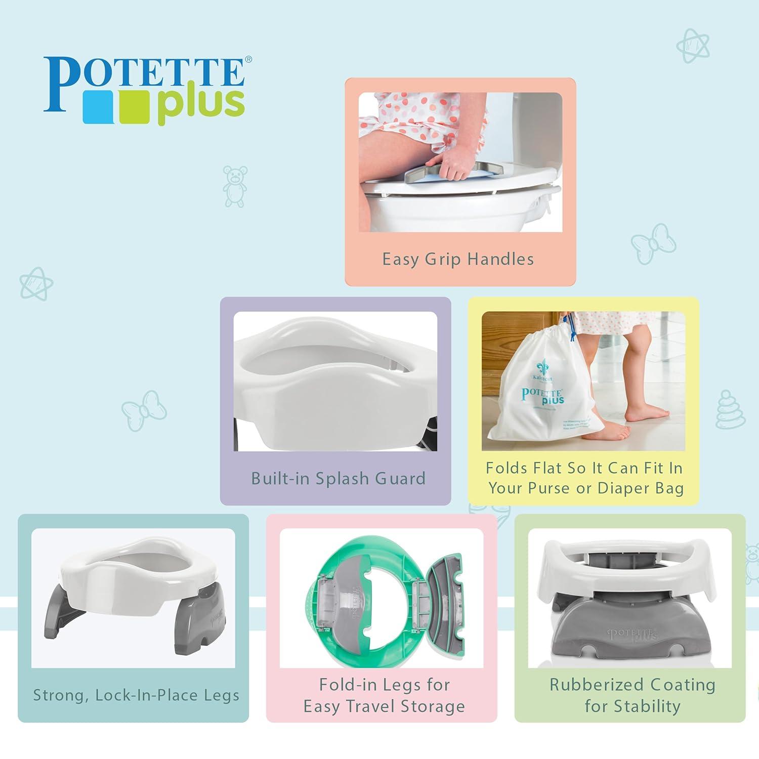 Kalencom Potette Plus 2-in-1 Portable Potty Trainer Seat - Gray