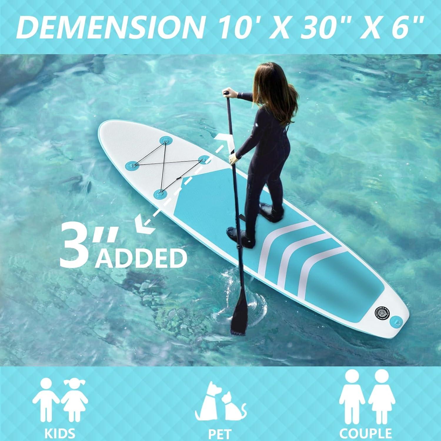 10' Blue Inflatable Stand-Up Paddle Board with Accessories