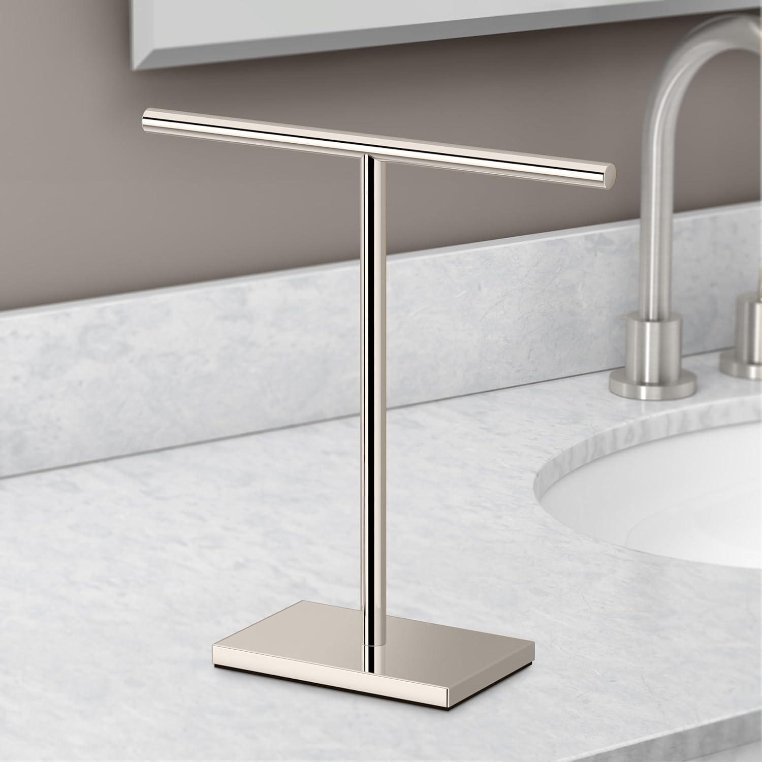 Freestanding Countertop Hand Towel Holder | 11.13"H x 10.50"W Weighted Base Towel Rack Stand