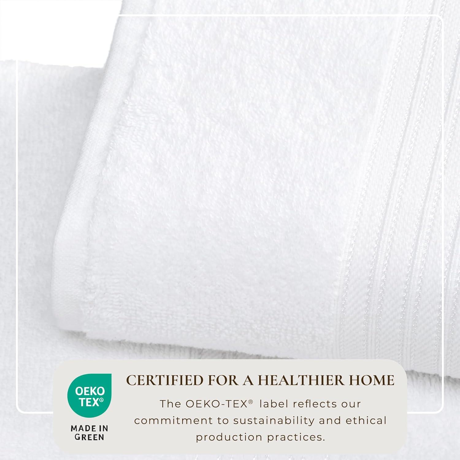 100% Cotton Quick-Dry Everday Towel Set - Great Bay Home (6 Piece Set, White)