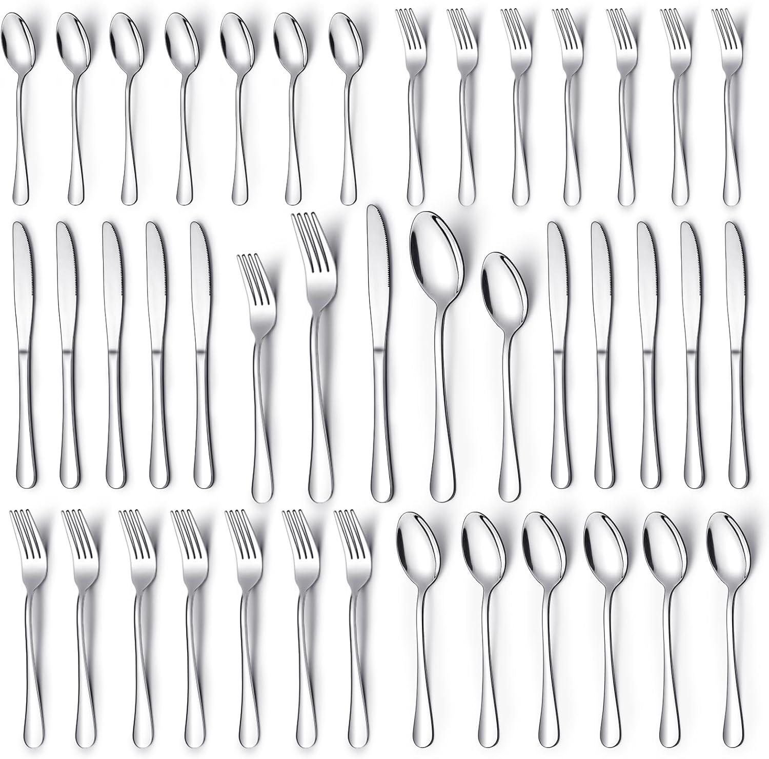 30-Piece Polished Stainless Steel Flatware Set for 6