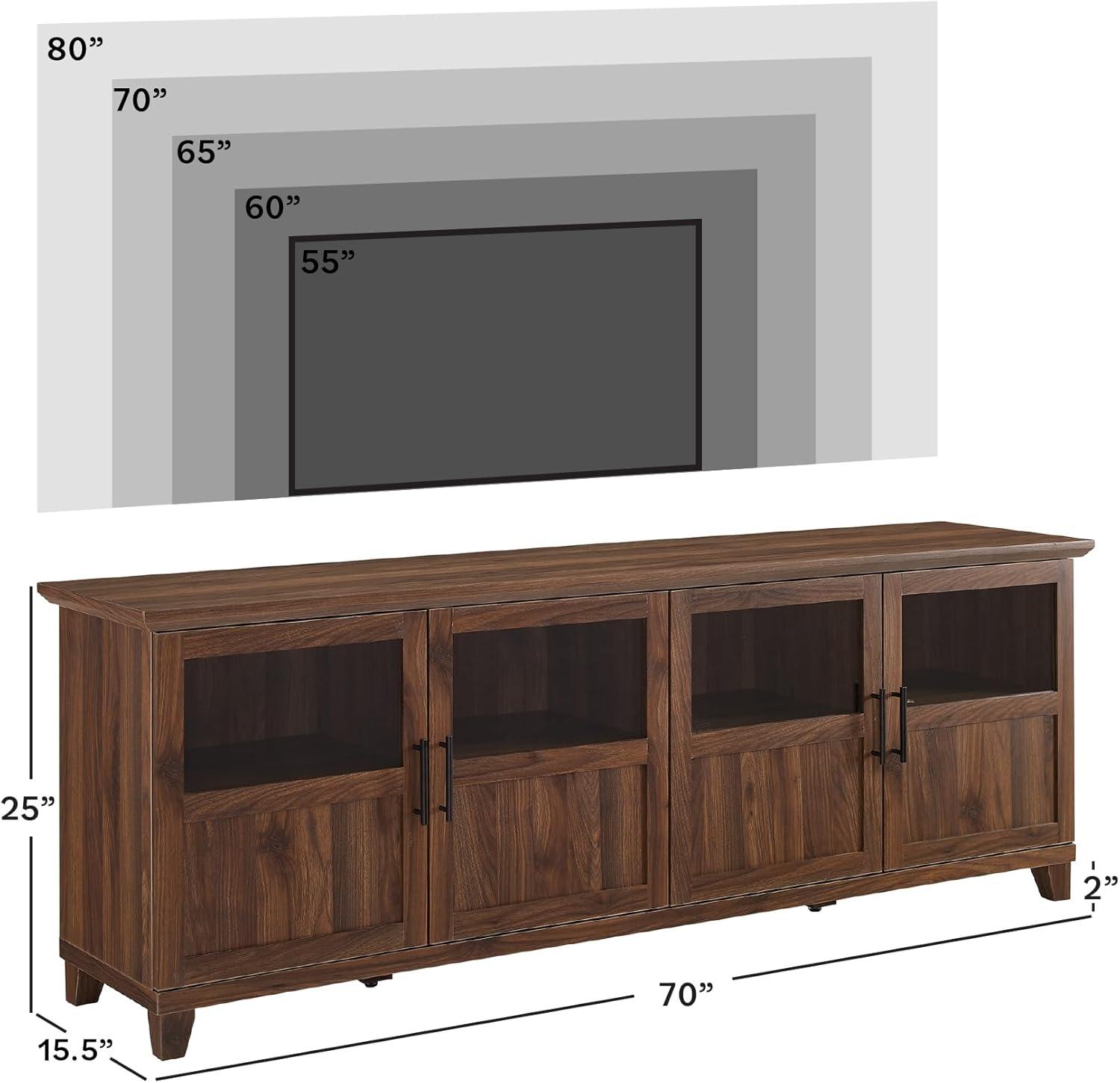 Walker Edison Farmhouse 4 Door TV Stand for TVs Up to 78", Slate Grey