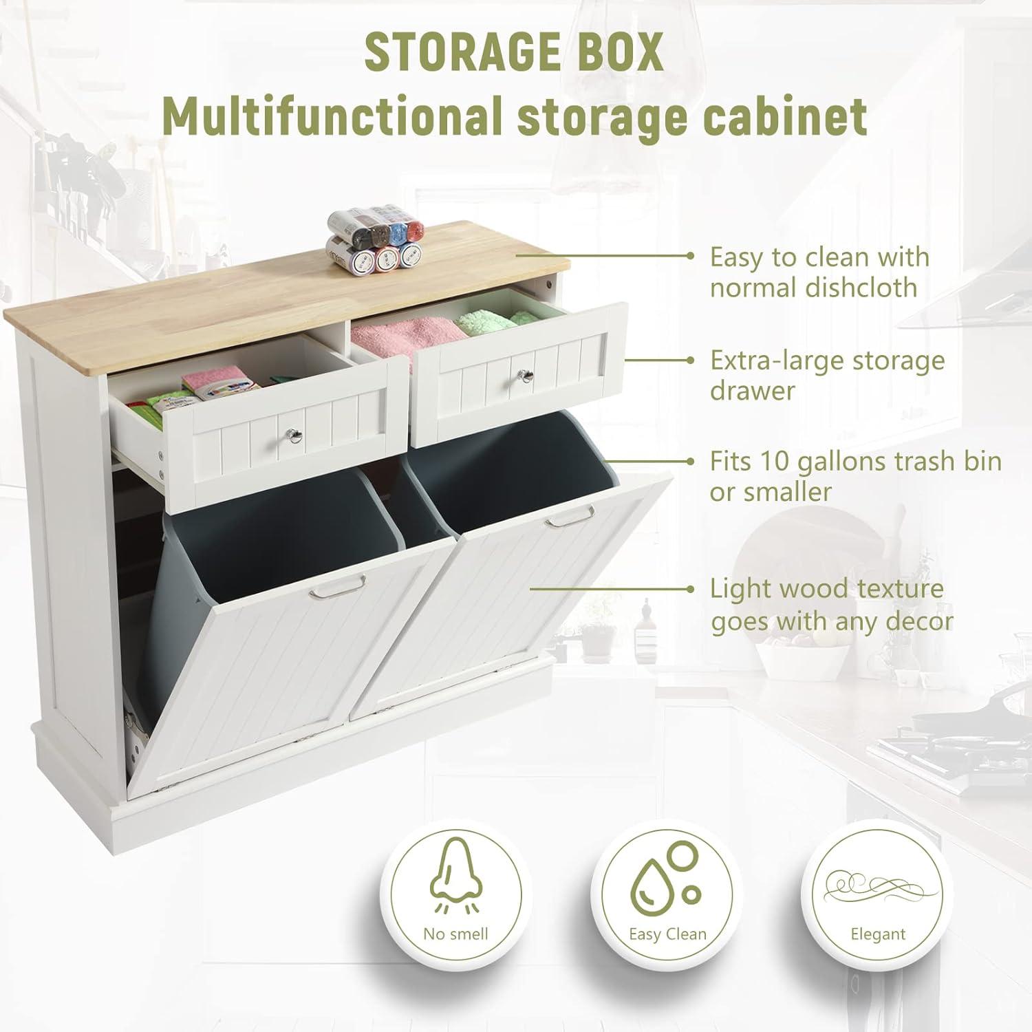 Double Tilt Out Trash Kitchen Cabinet