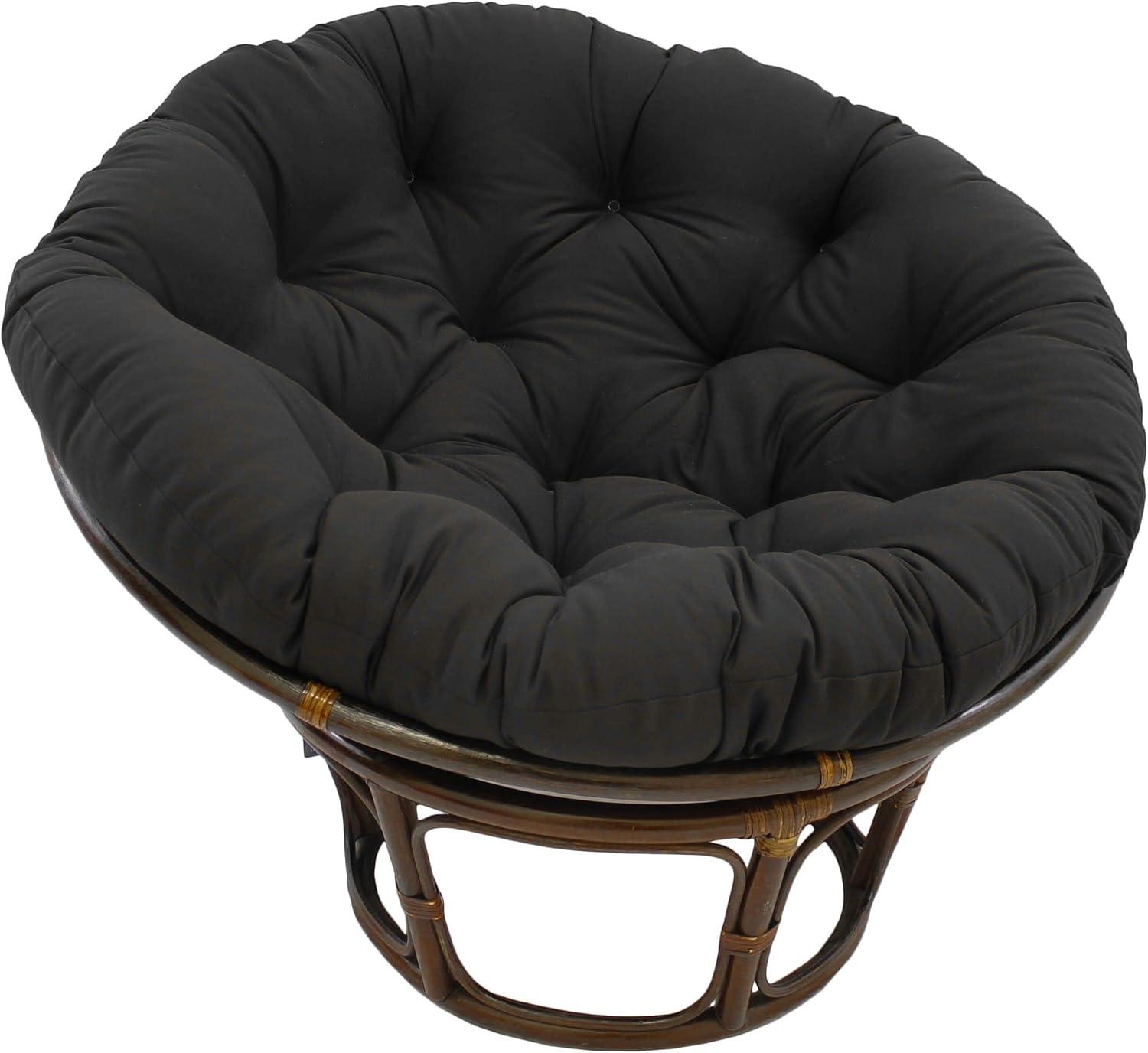 42" Rattan Papasan Chair with Solid Twill Cushion - International Caravan