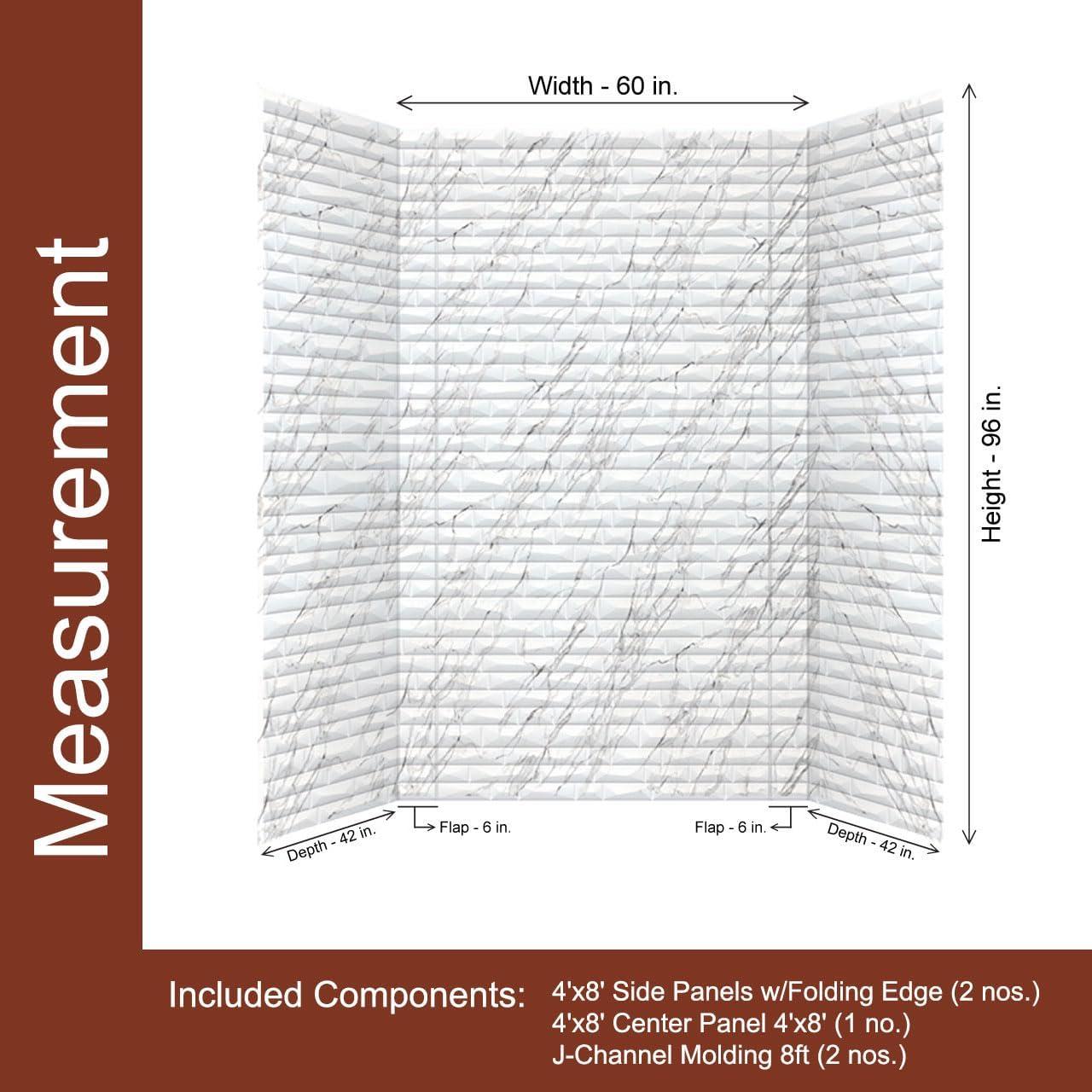 Vista Marble PVC Glue-Up Tub and Shower Wall Panels