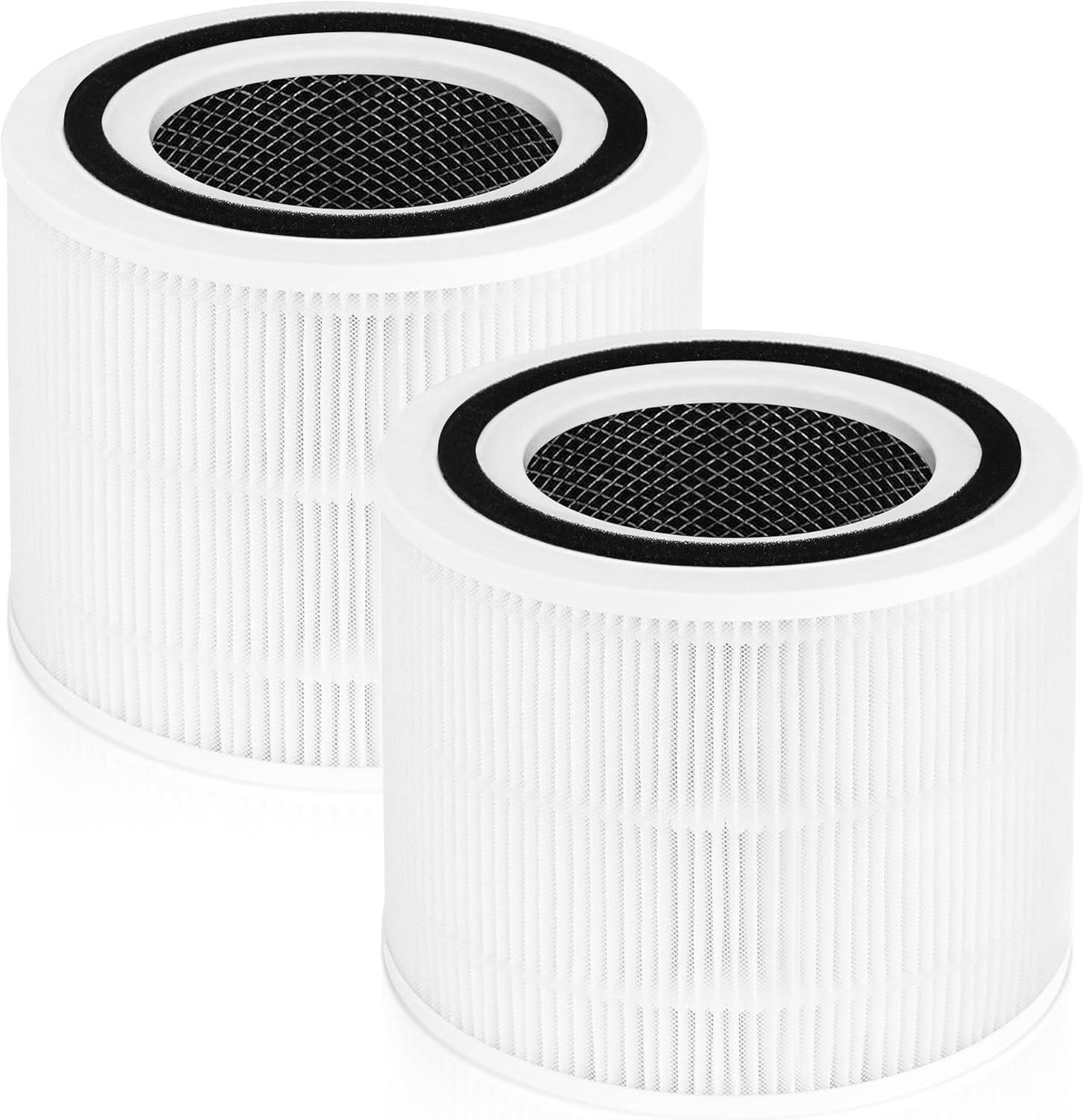 2-Pack Core 300 Replacement Filter for LEVOIT Core 300 and Core 300S Air Purifier, H13 True HEPA Filter and Activated Carbon, Replace Core 300-RF