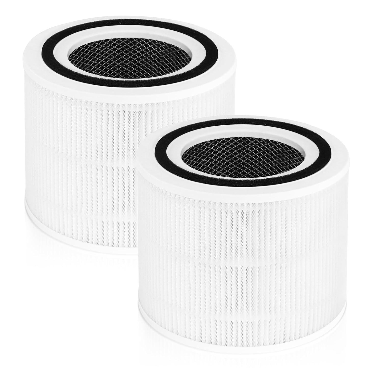 2-Pack Core 300 Replacement Filter for LEVOIT Core 300 and Core 300S Air Purifier, H13 True HEPA Filter and Activated Carbon, Replace Core 300-RF
