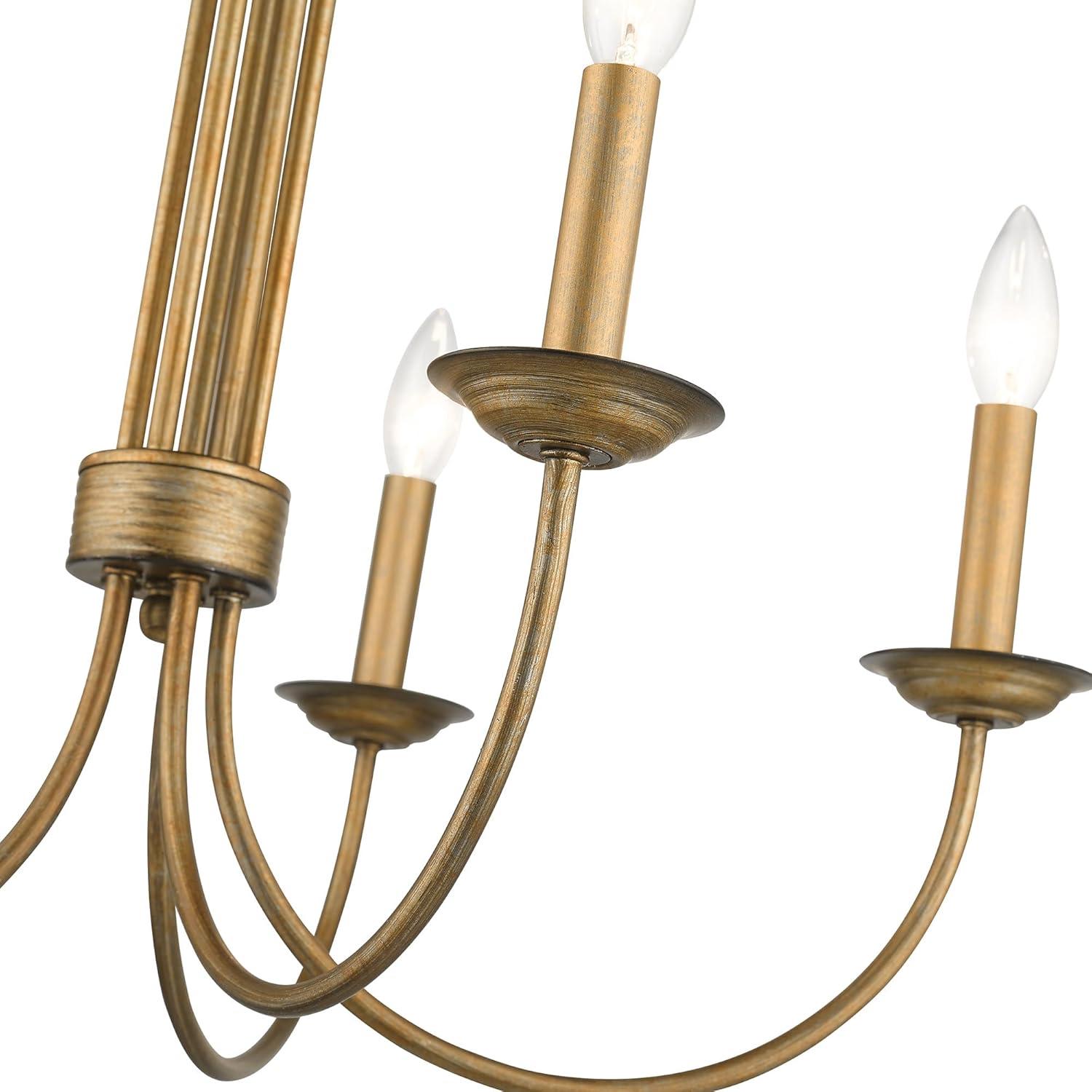 Estate Bronze 5-Light Classical Chandelier with Candelabra Base