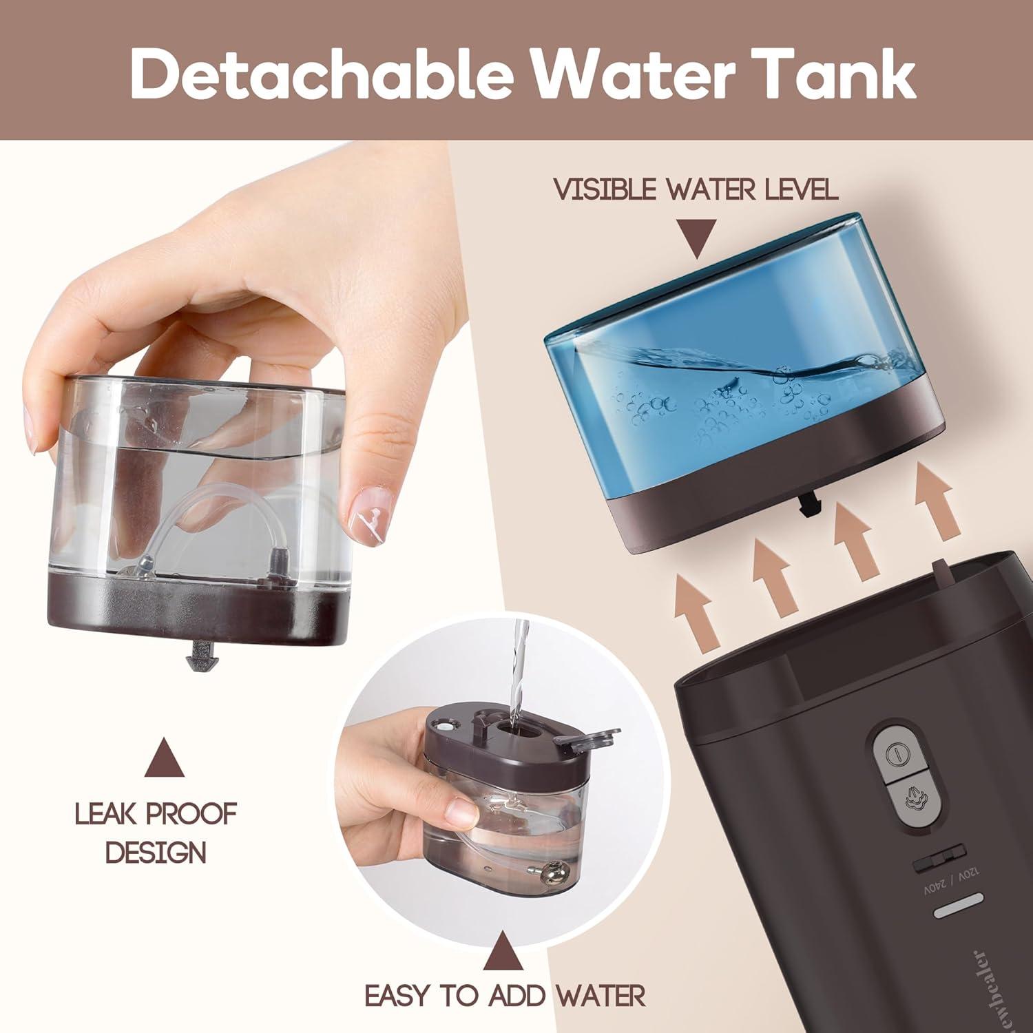 Newbealer Newbealer Travel Garment Steamer,100V-240V Handheld Powerful Steamer for Clothes,2 Adjustment Steaming,Self-cleaning,Brown