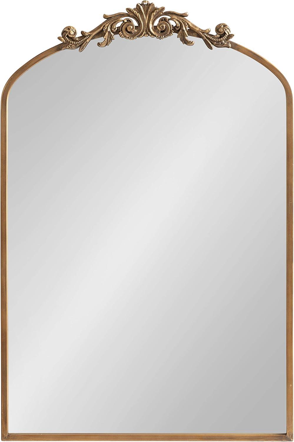 24" x 36" Arendahl Traditional Arch Decorative Wall Mirror Gold - Kate & Laurel All Things Decor
