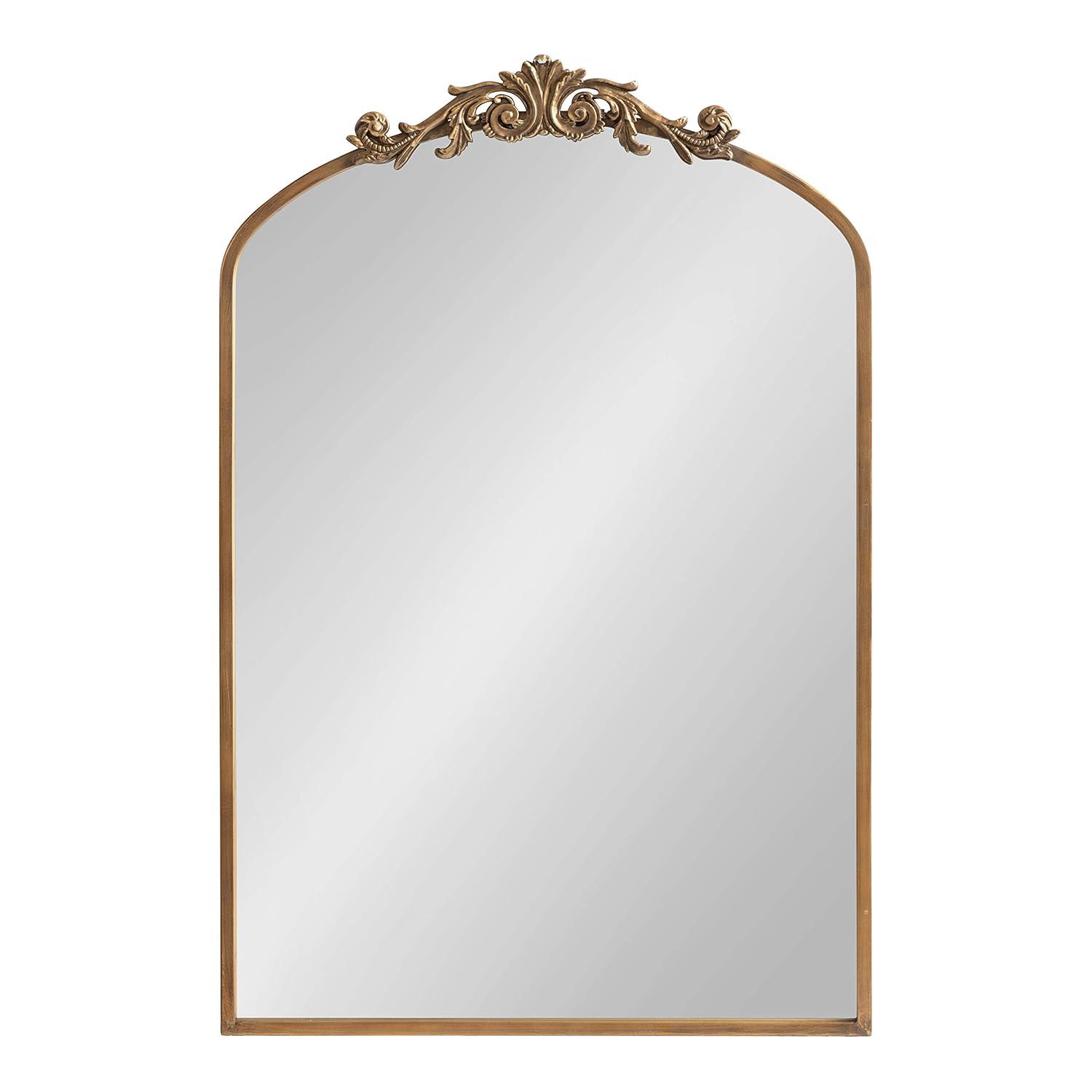 24" x 36" Arendahl Traditional Arch Decorative Wall Mirror Gold - Kate & Laurel All Things Decor