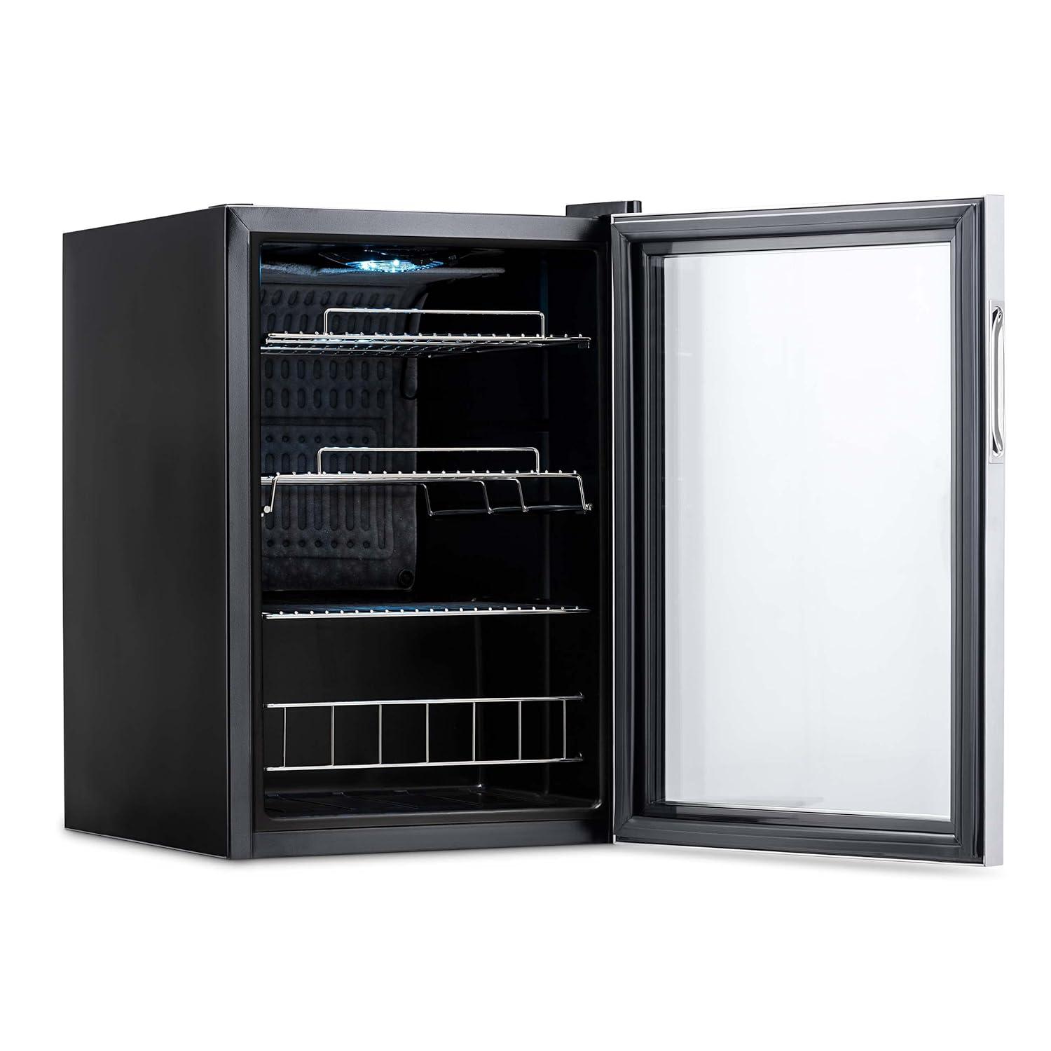 Newair 90 Can Freestanding Beverage Fridge in Stainless Steel, Compact with Adjustable Shelves
