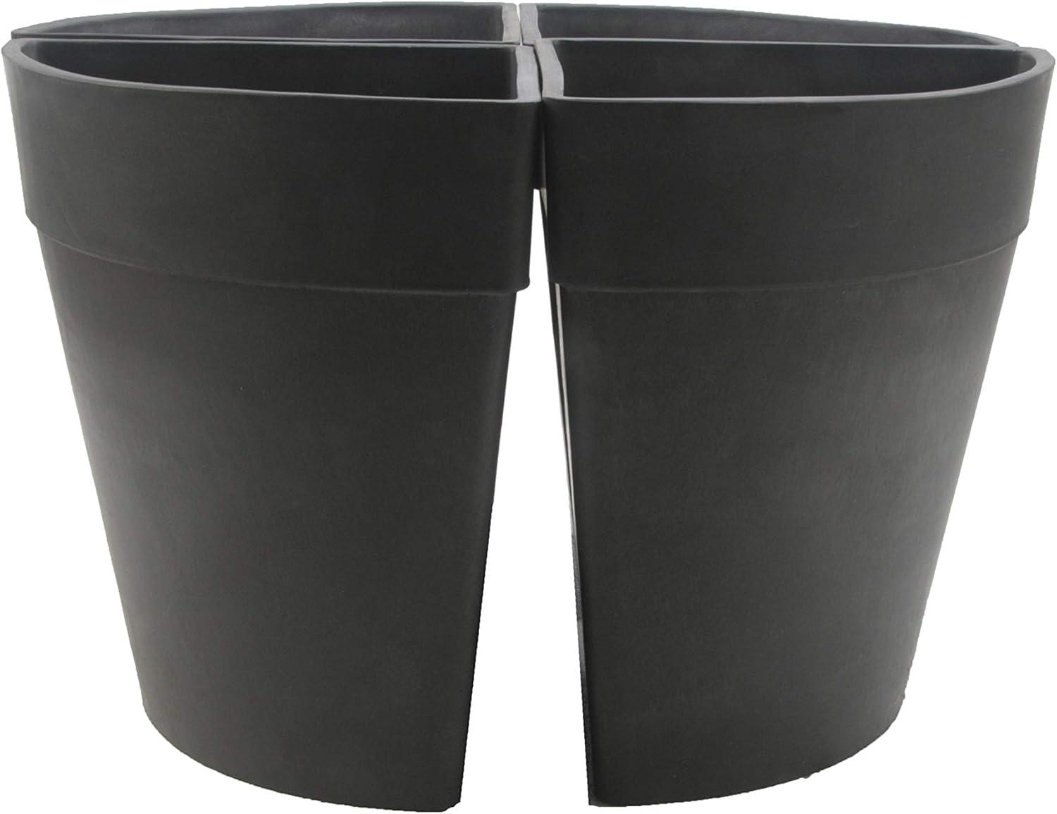 Large Dark Charcoal Recycled Plastic Corner Planter Pot