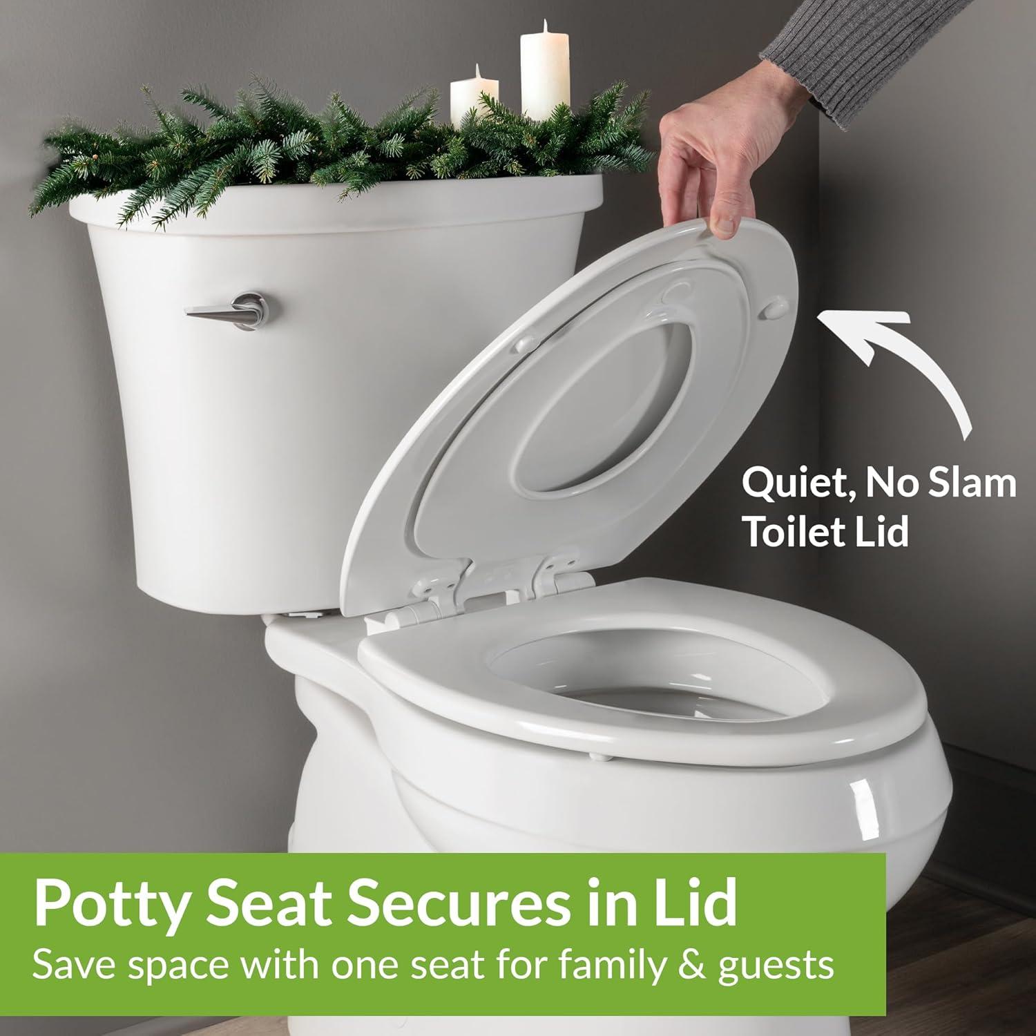 NextStep2 Round Slow Close Toilet Seat with Built-In Potty Training Seat