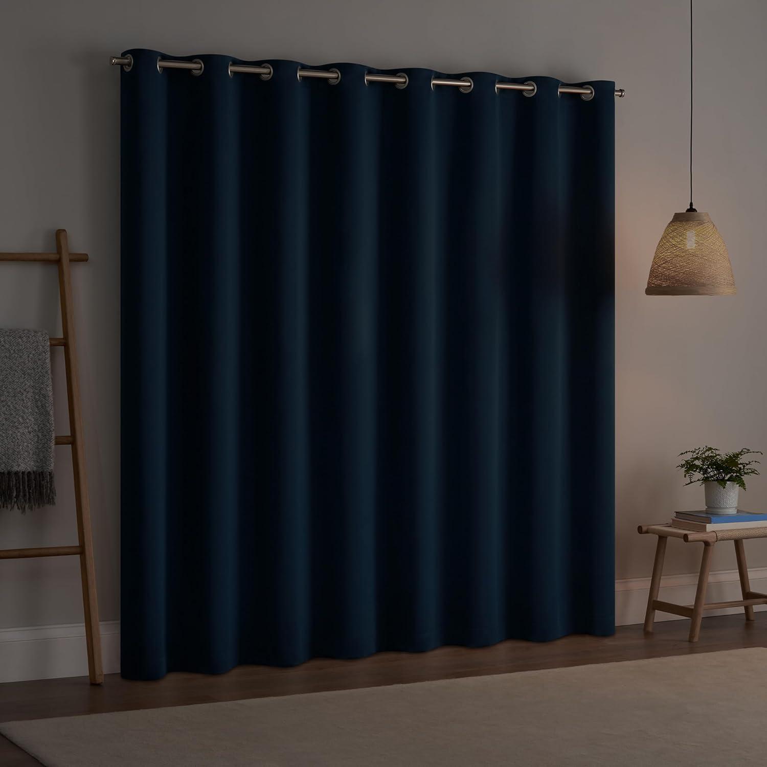 Indigo Blackout Grommet Extra Wide Patio Door Curtain Panel 84" x 100"