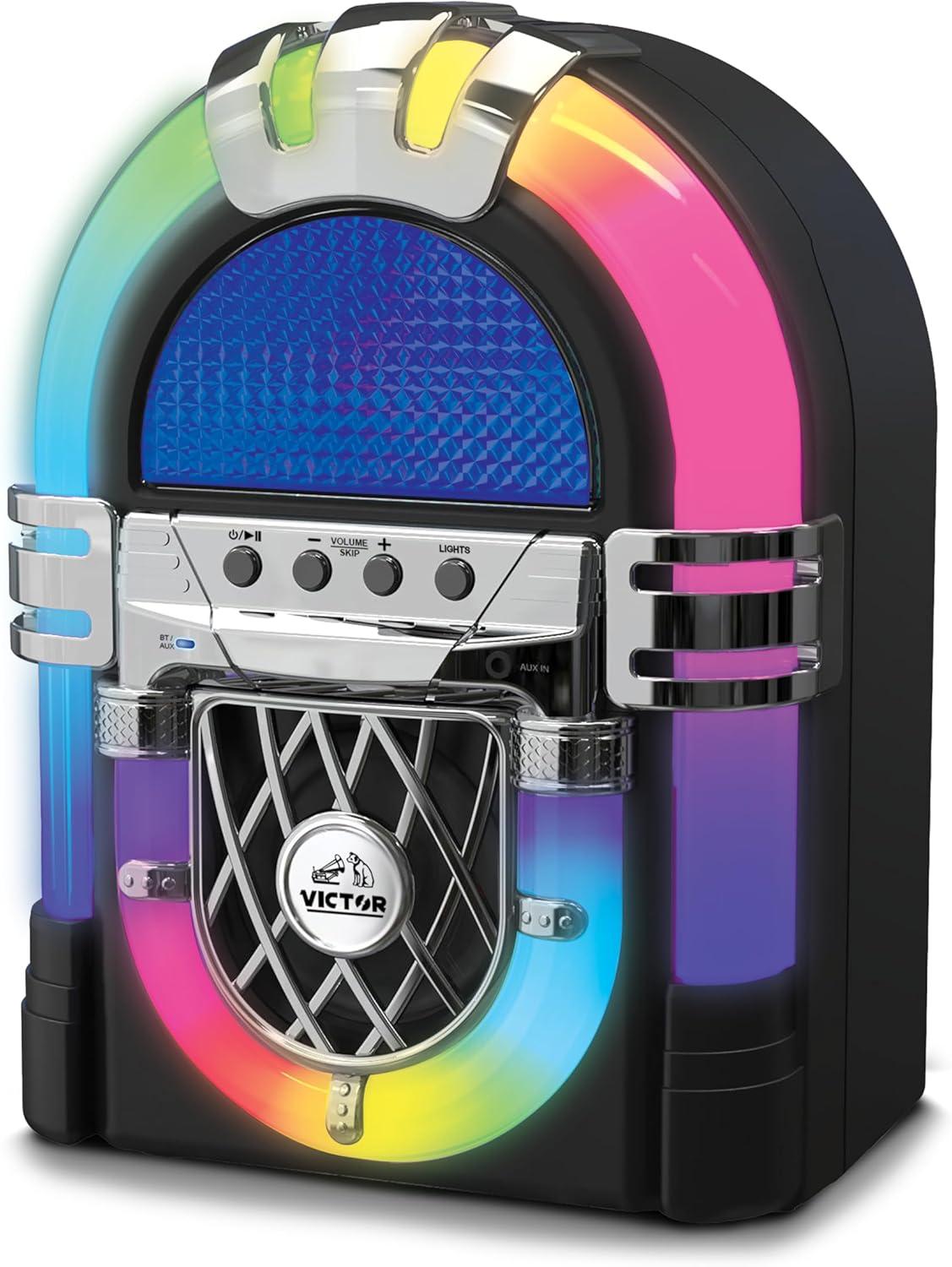 Sakar Victor Mini Bluetooth Jukebox with Multicolor LED Lighting