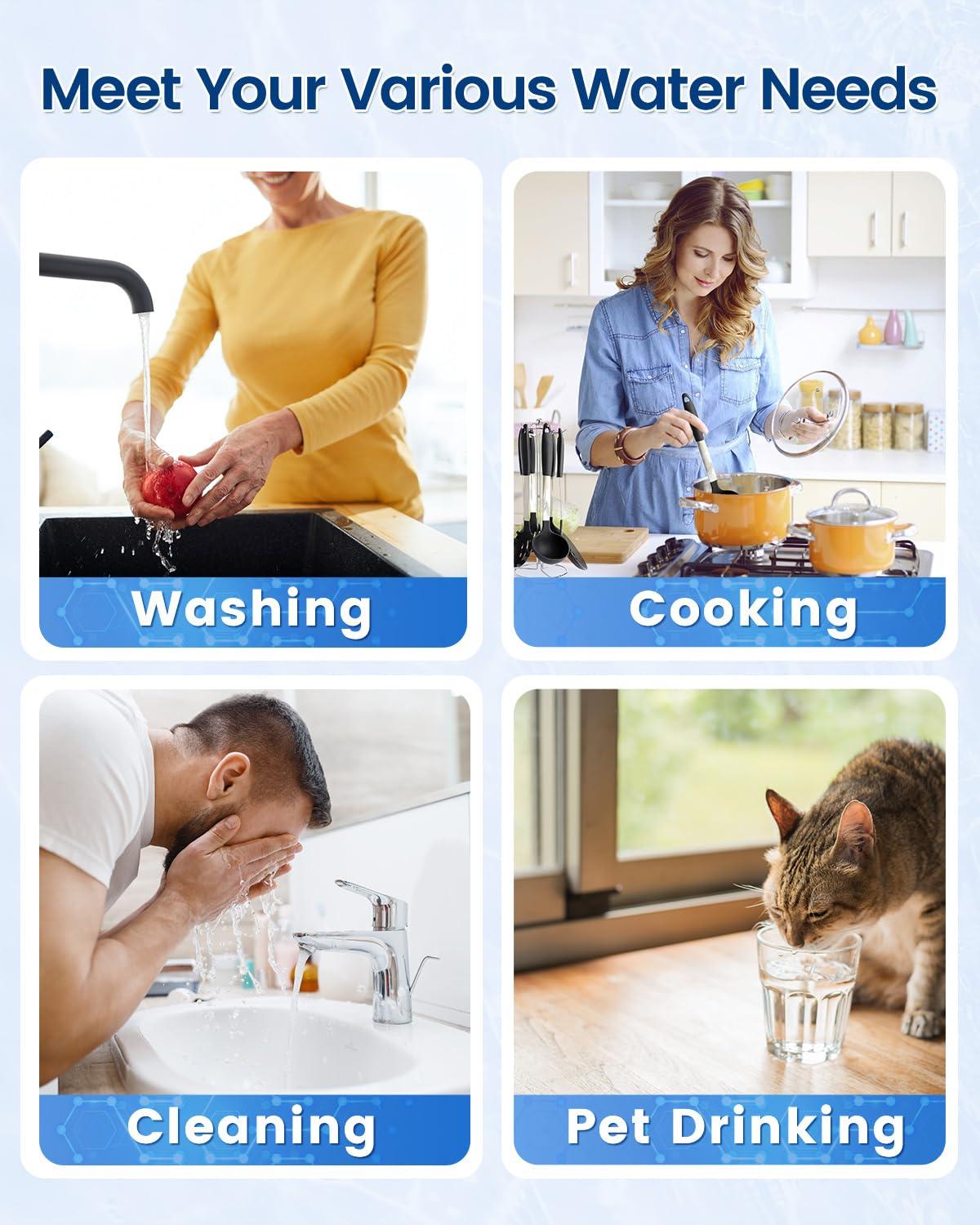 Under Sink Water Filter System ,NSF/ANSI 42 Certified Water Purifier, 28000 Galloons Large Flow Flux, Reduces PFAS, PFOA/PFOS, Chlorine, Bad Odors, Direct Connect to Kitchen Faucet, Q5-C2