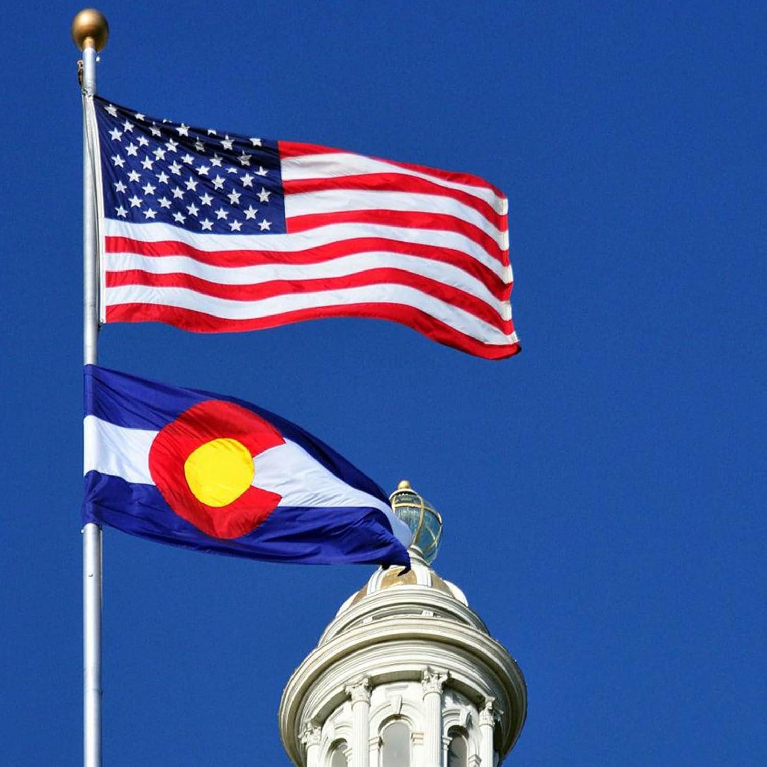 Colorado State Flag Polyester Fiber 3x5 Feet Flag, Bright Colors And Anti-ultraviolet Fade Flag Indoor Outdoor Banner