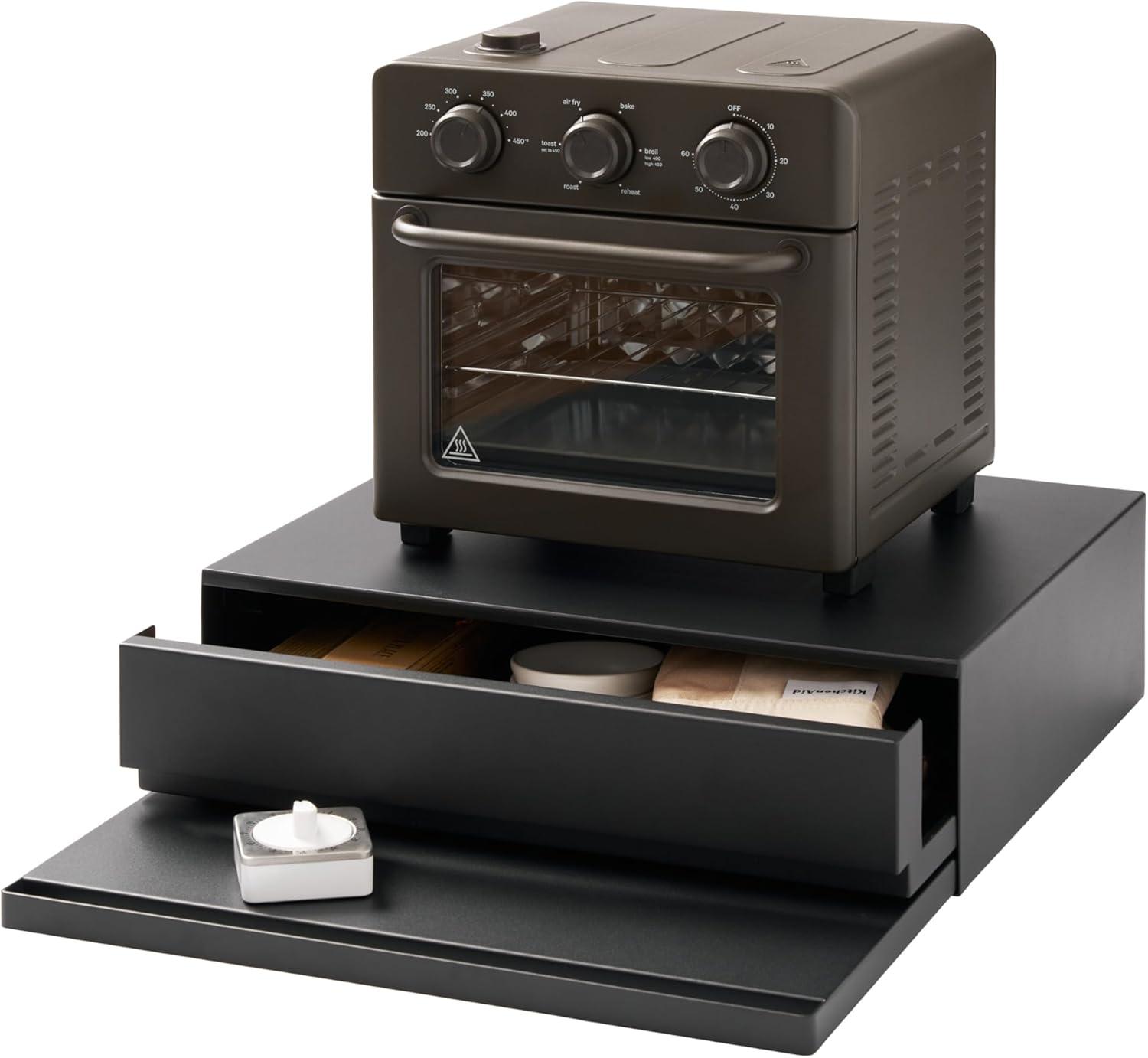 Yamazaki Home Yamazaki Home Countertop Drawer With Pull-Out Shelf, Steel, Holds 37 Lbs