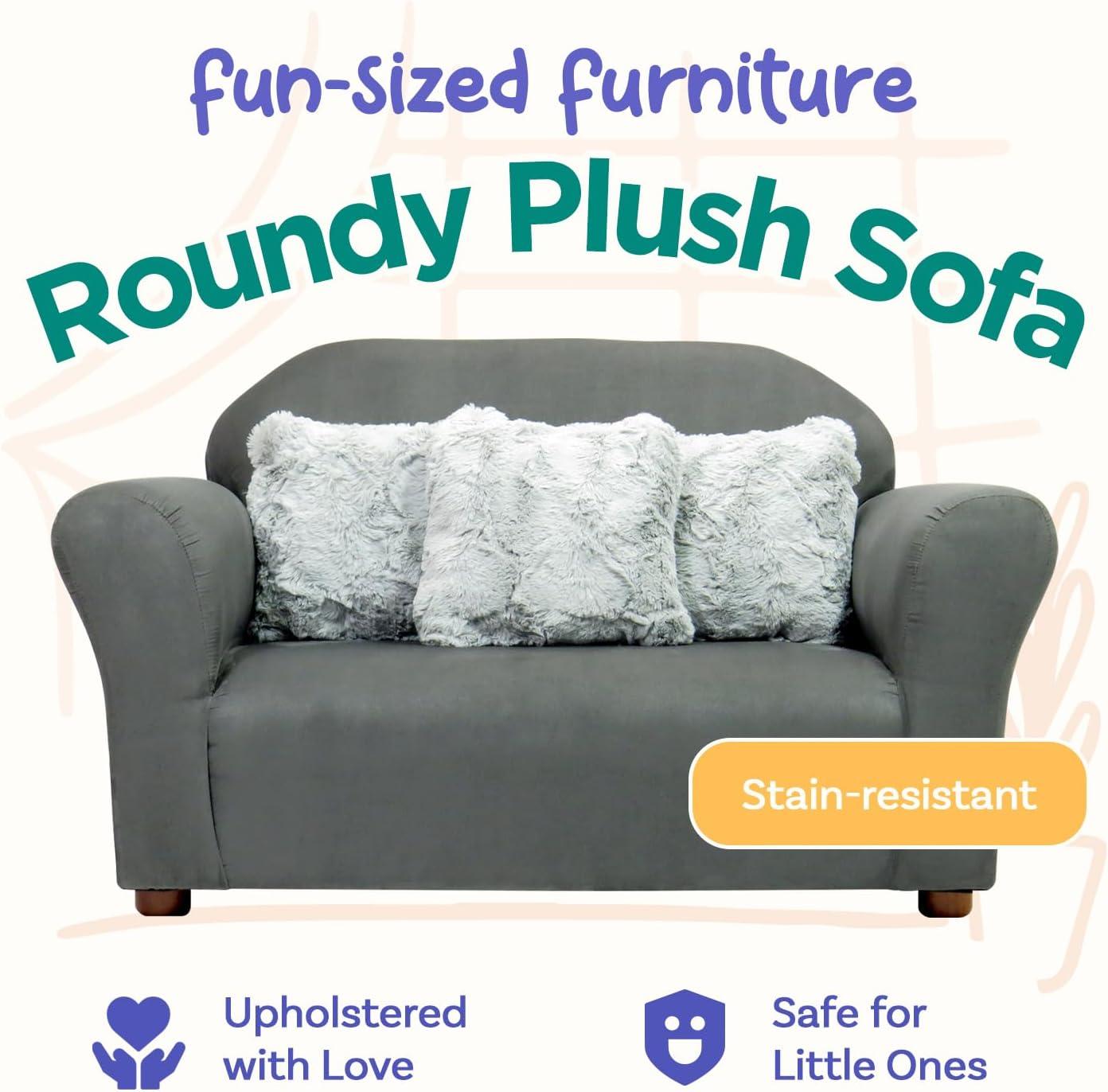 Keet Keet Plush Sofa Microsuede Charcoal/Gray