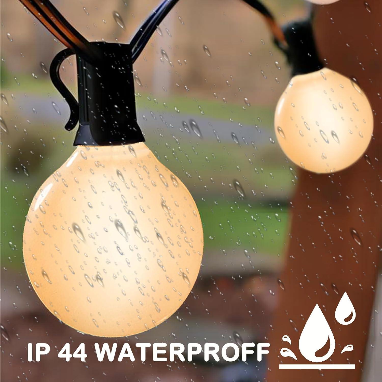 Novelty Lights Frosted White G40 Globe Hanging Outdoor String Light Replacement Bulbs E12 Candelabra Base 5 Watt